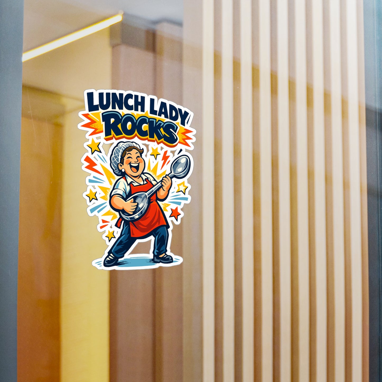 Lunch Lady Sticker Lunch Lady Rocks Cute School Canteen Vinyl Waterproof Decals for Laptop Water Bottle