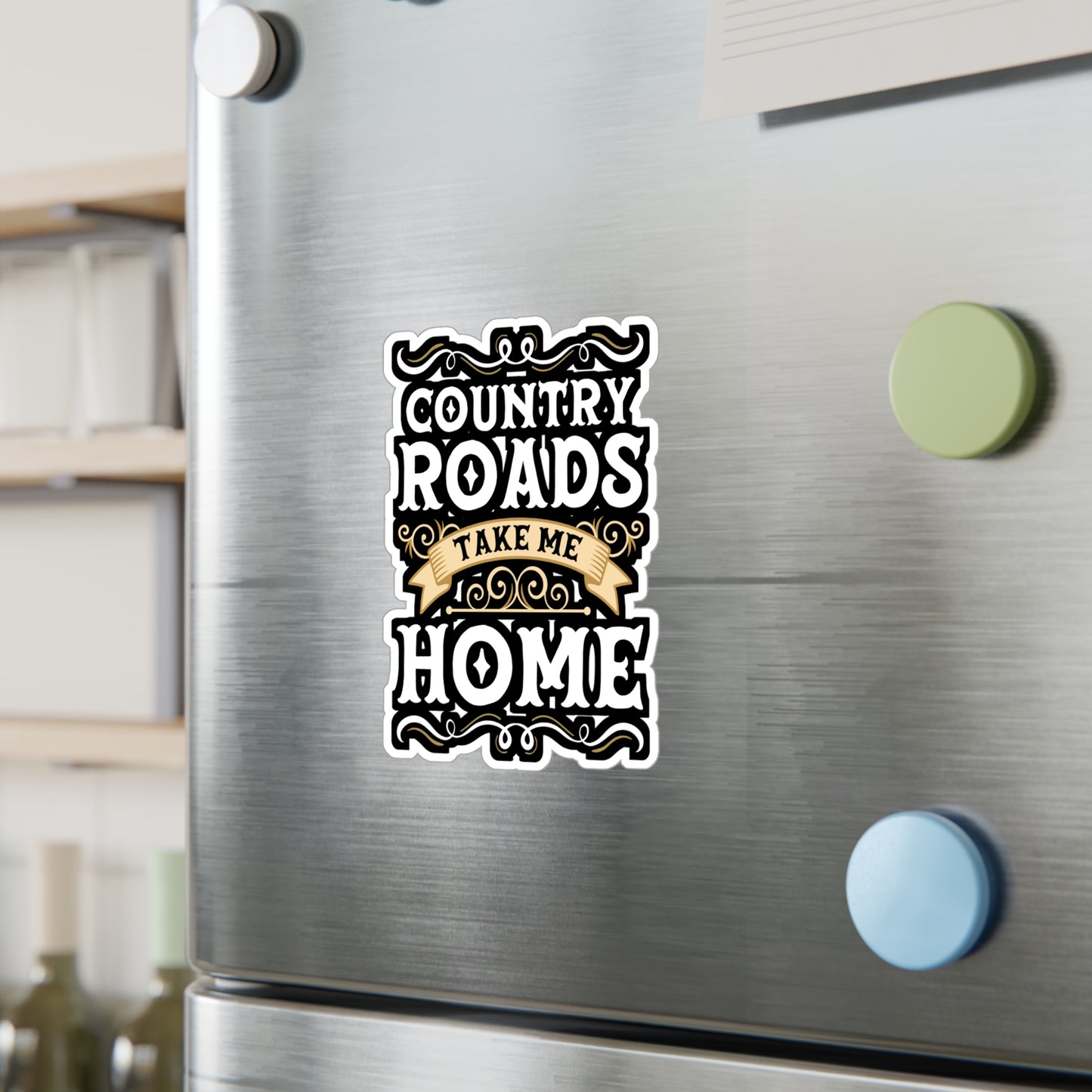 Country Roads Take me Home - Rodeo Sticker for Laptop Sticker. Water Bottle Sticker, Vinyl Cowboy Decal - Rodeo Gift