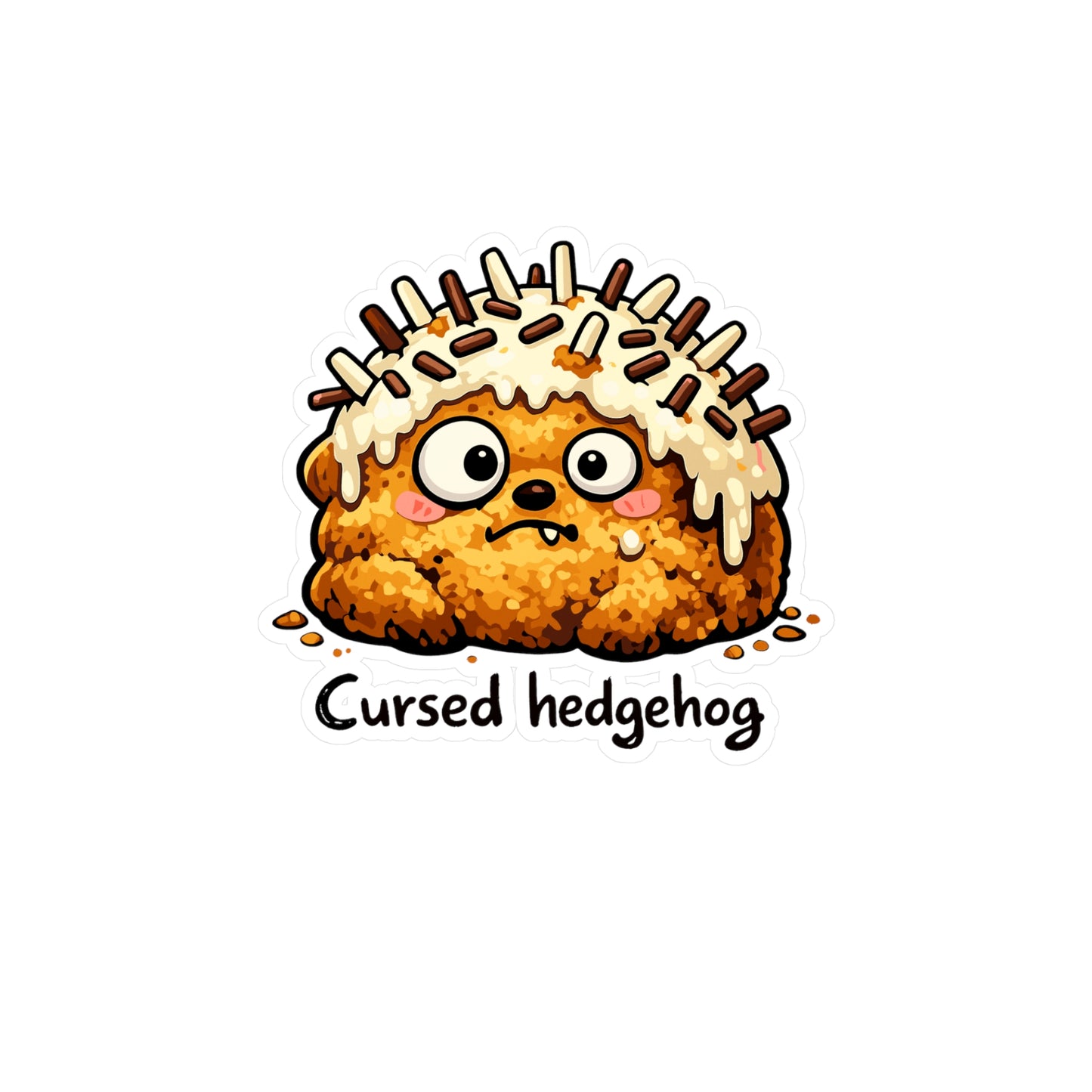 Baking Sticker Cursed Hedgehog Design Funny Sourdough Baker Humor Vinyl Waterproof Decals for Laptop Water Bottle