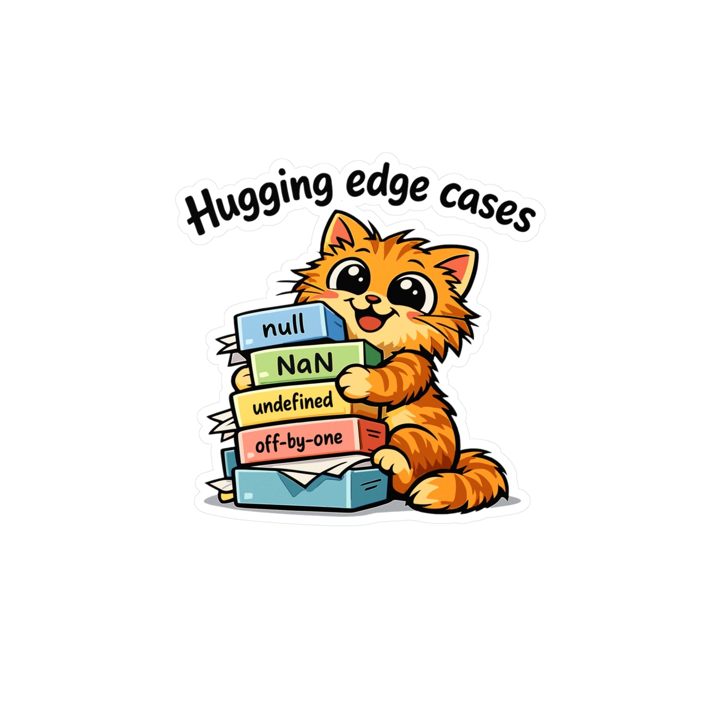 Coding Sticker Hugging Edge Cases Funny Programmer Source Code Semicolon Vinyl Waterproof Sticker Decals for Laptop Water Bottle