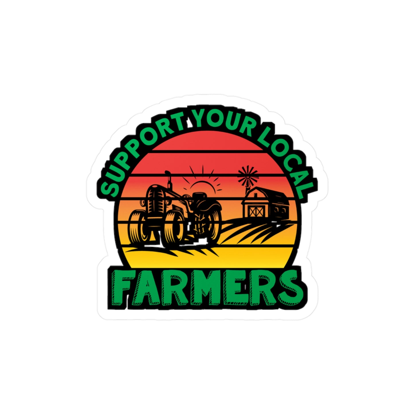 Support Your Farmers - Farmer Sticker for Car Window Laptop Sticker. Water Bottle Sticker, Vinyl Farm Decal, Farming Sticker - Farmer Gift