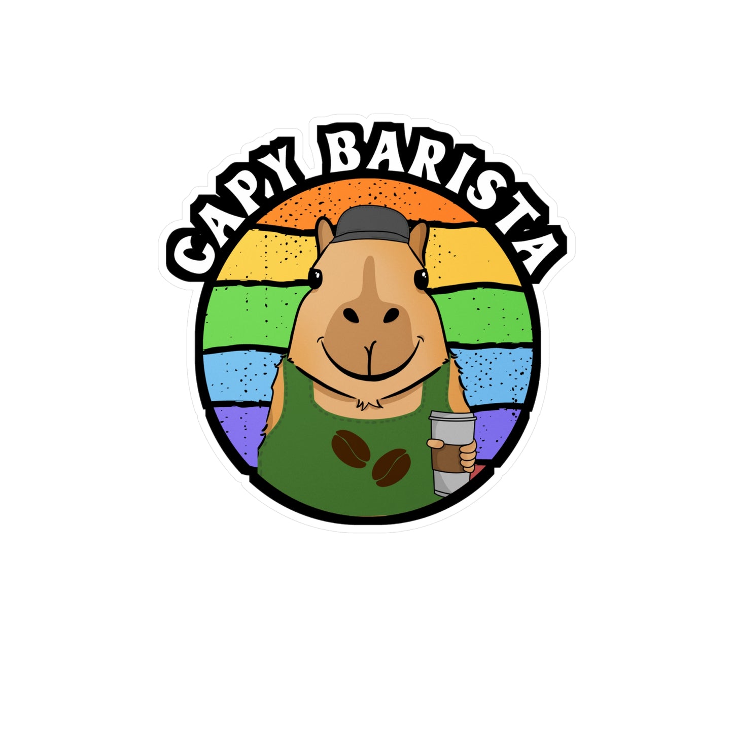 Capy Barista | Coffee Sticker | Barista Decals | Coffee-maker Laptop Sticker | Coffee Gift | Barista Gift