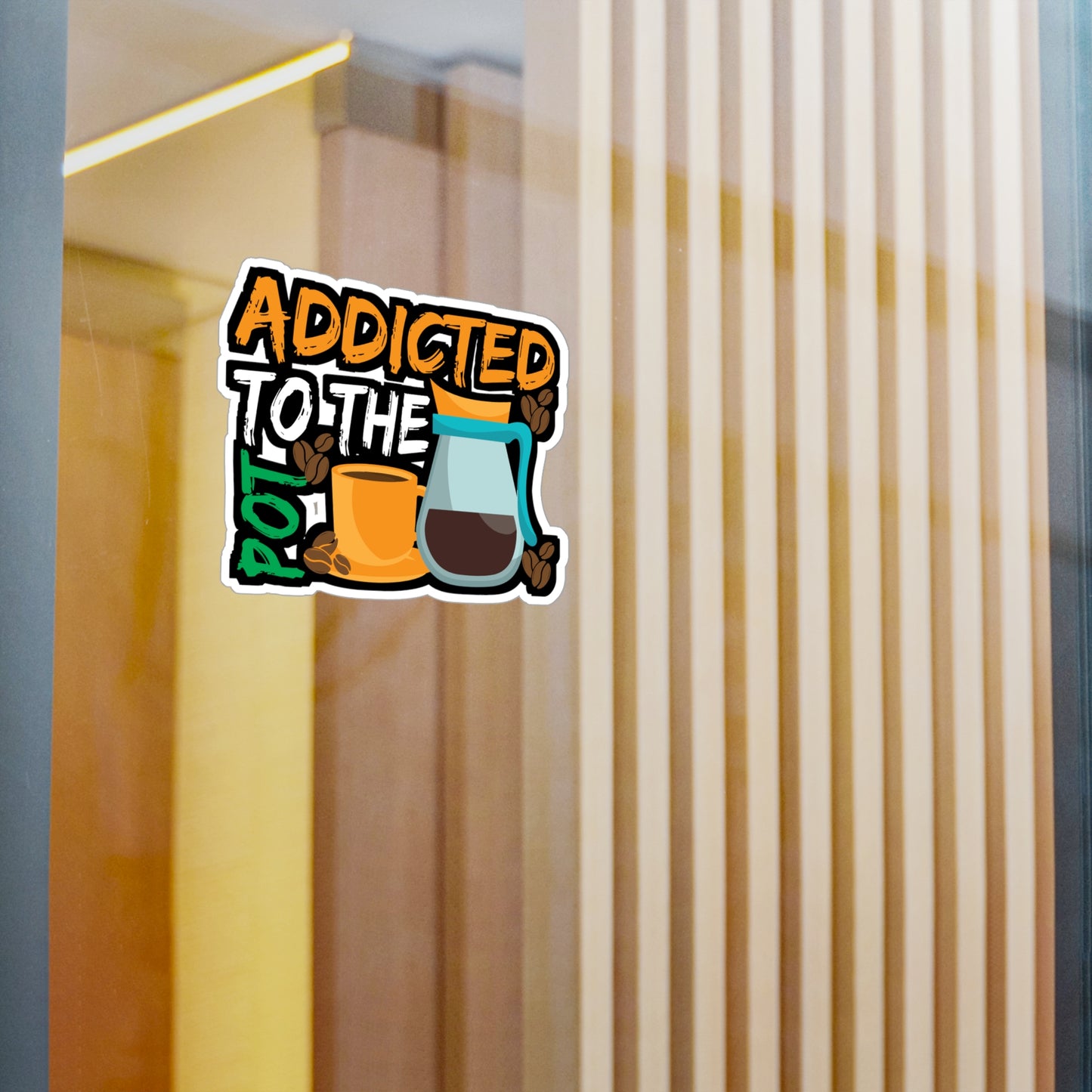 Addicted to The Pod Coffee - Coffee Sticker for Laptop Sticker. Water Bottle Sticker, Vinyl Cappuccino Decal - Coffee Gift