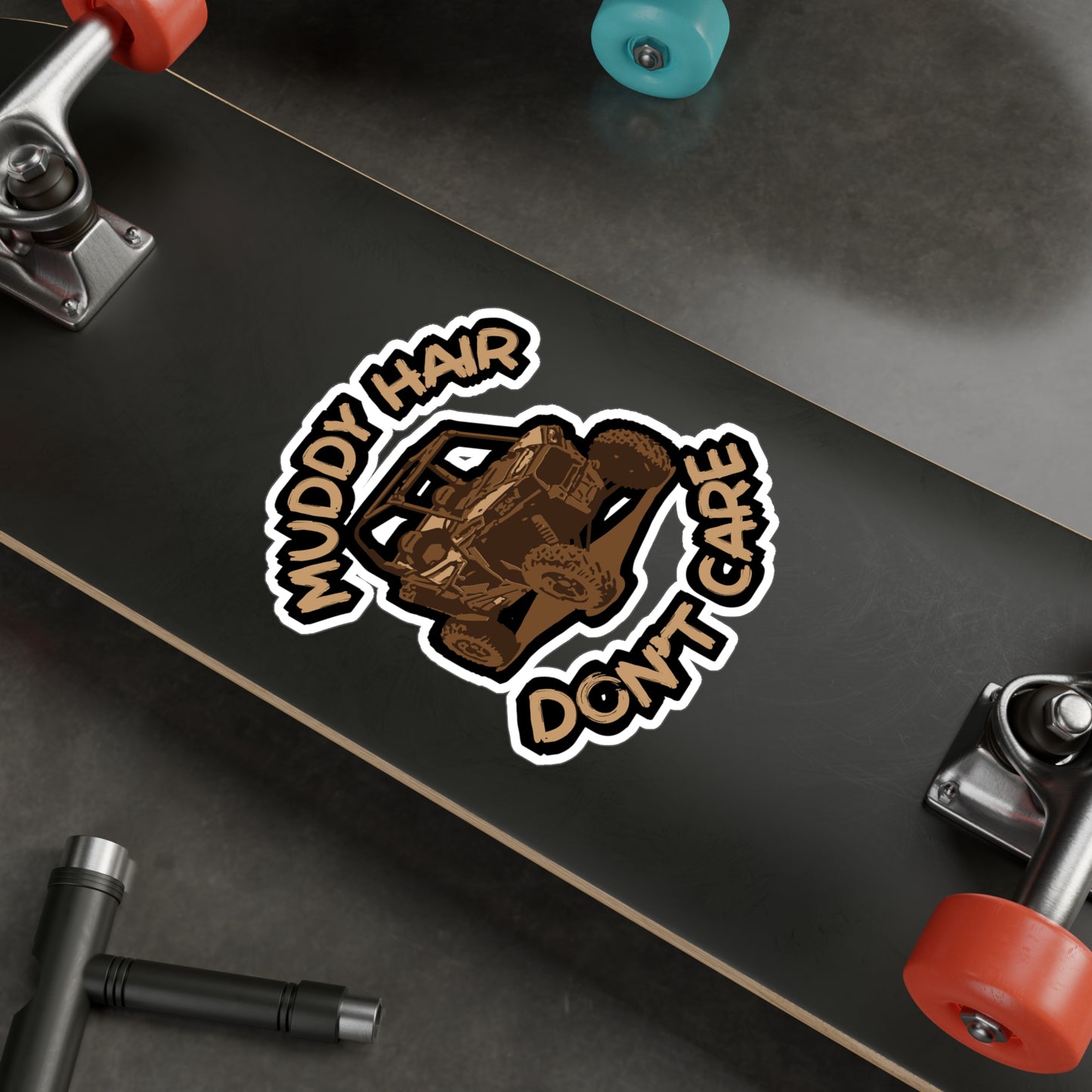 Muddy Hair Don't Care - ATV Sticker for Car Window Laptop Sticker. Water Bottle Sticker, Vinyl Quad Decal, Mudding Sticker - ATV Gift