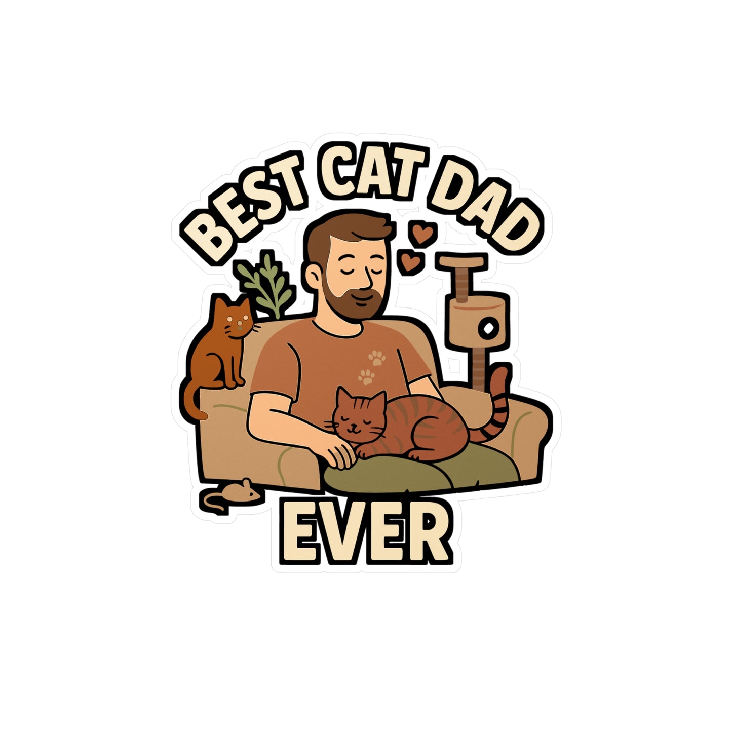 Cat Dad Sticker – Best Cat Dad Ever Decals for Laptop, Water Bottle – Waterproof Vinyl Gift for Catfather, Cat Daddy, Cat Father Fans