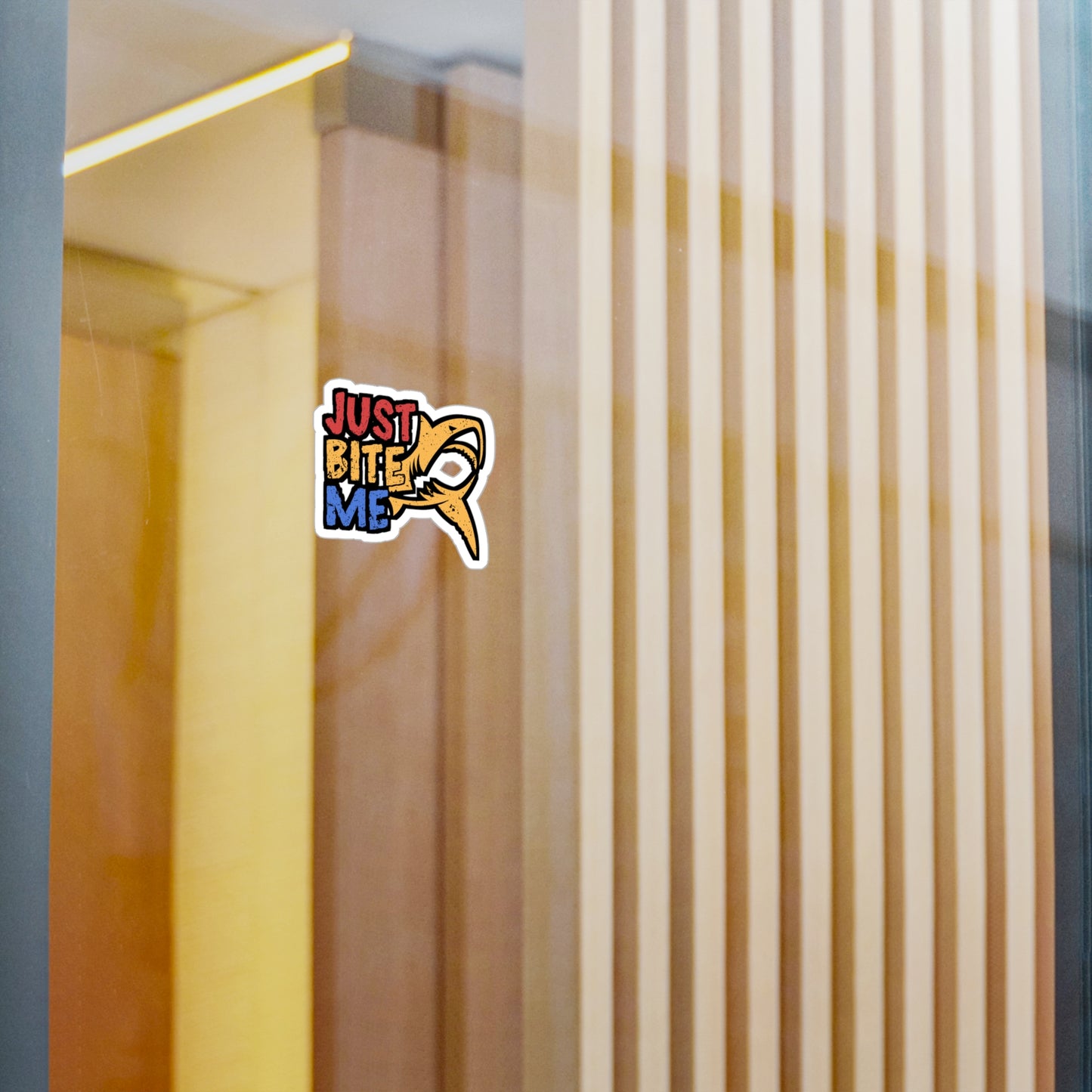 Just Bite Me - Sharks Sticker for Car Window Laptop Sticker. Water Bottle Sticker, Vinyl Marine Decal, Jaws Sticker - Sharks Gift