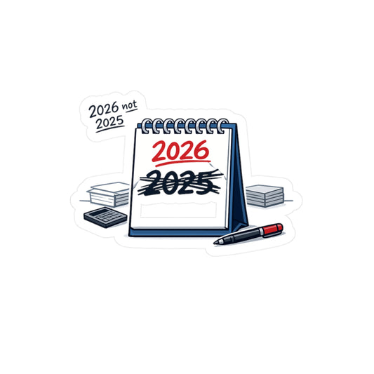 Accountant Sticker 2026 not 2025 Funny Balance Spreadsheet Amortization Vinyl Decals Waterproof Laptop Water Bottle