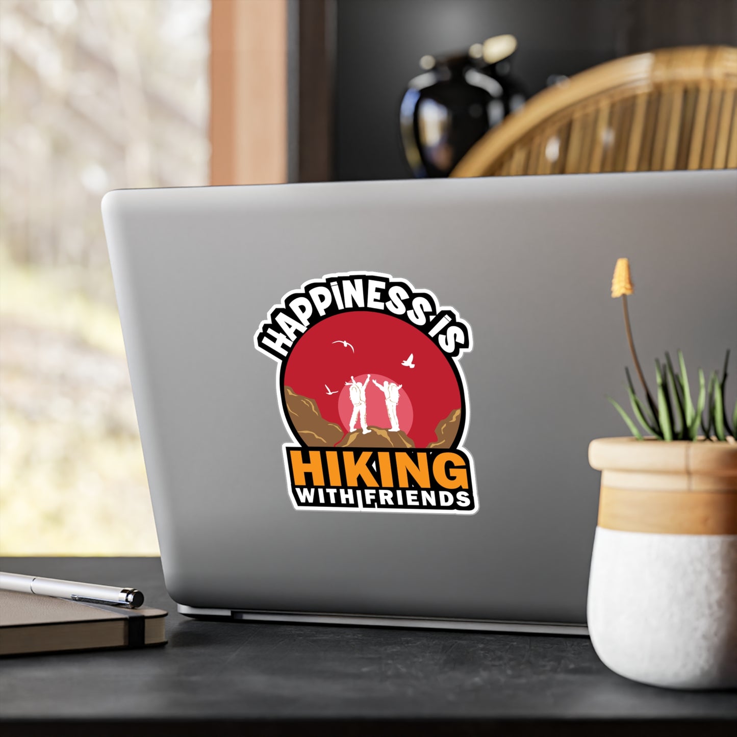 Hiking with Friends - Hiking Sticker for Laptop Sticker. Water Bottle Sticker, Vinyl Hiker quote Decal - Hiking Gift
