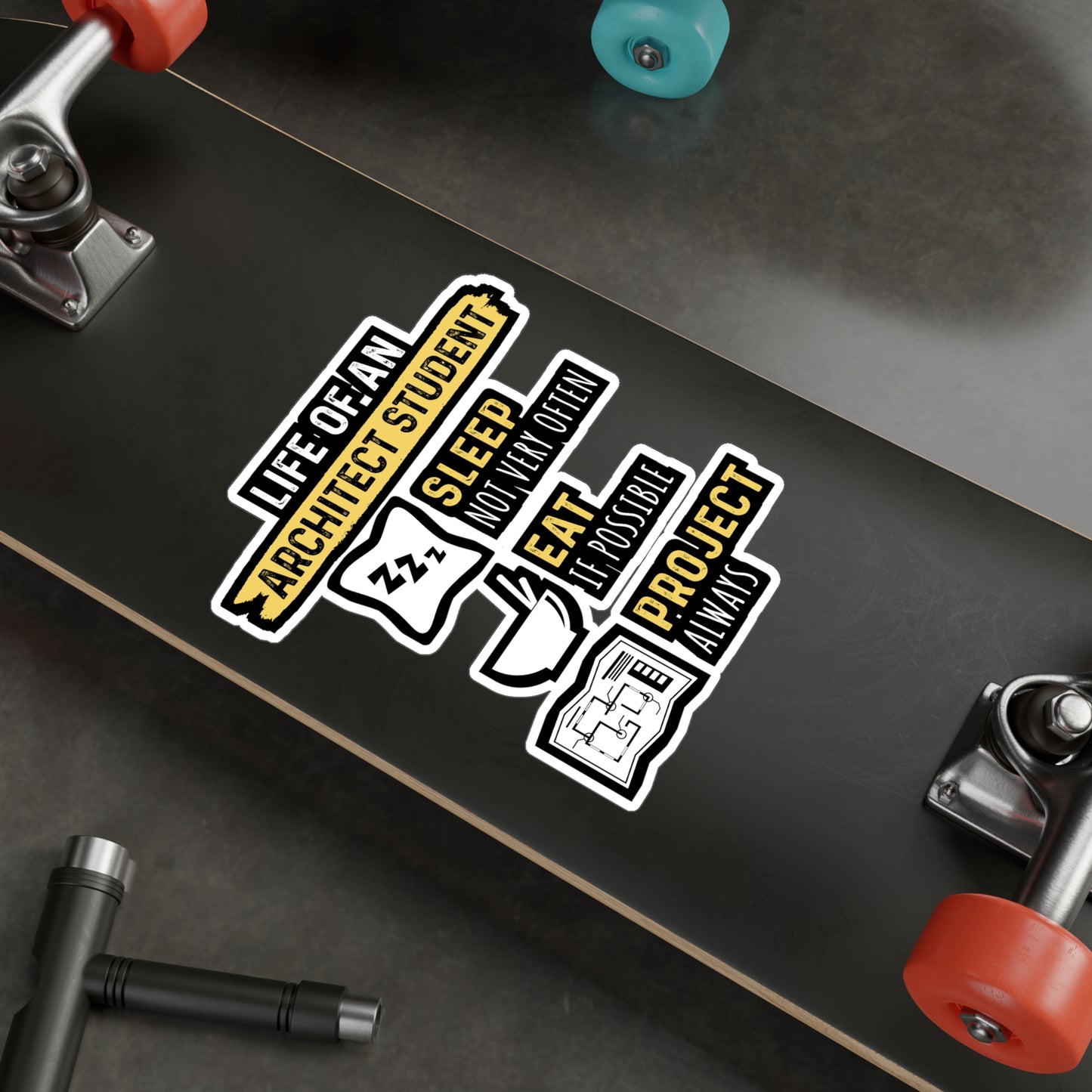 Life of An Architect Student - Architecture Sticker for Laptop Sticker. Water Bottle Sticker, Vinyl Studio Decal - Architecture Gift