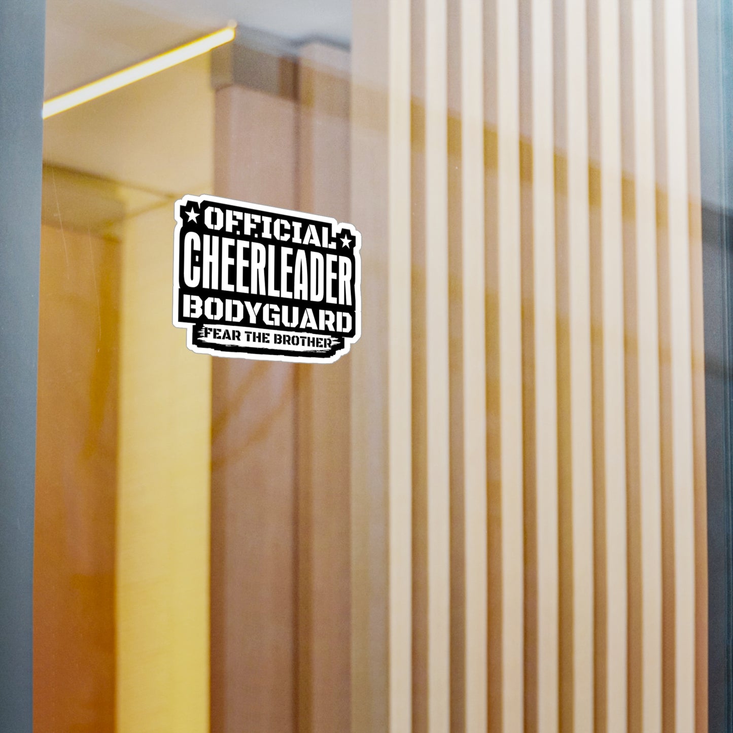 Official Cheerleader Bodyguard Fear The Brother - Cheerleading Sticker for Laptop Sticker. Water Bottle Sticker, Vinyl Cute Decal - Cheerleading Gift