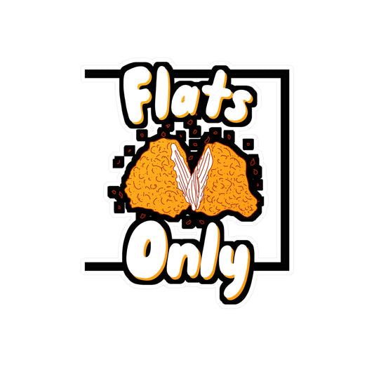 Flats Only - Fried Chicken Sticker for Wall, Laptop, Window, Truck, Car Fried Chicken Gift Vinyl Wings Buffalo Decal Sticker