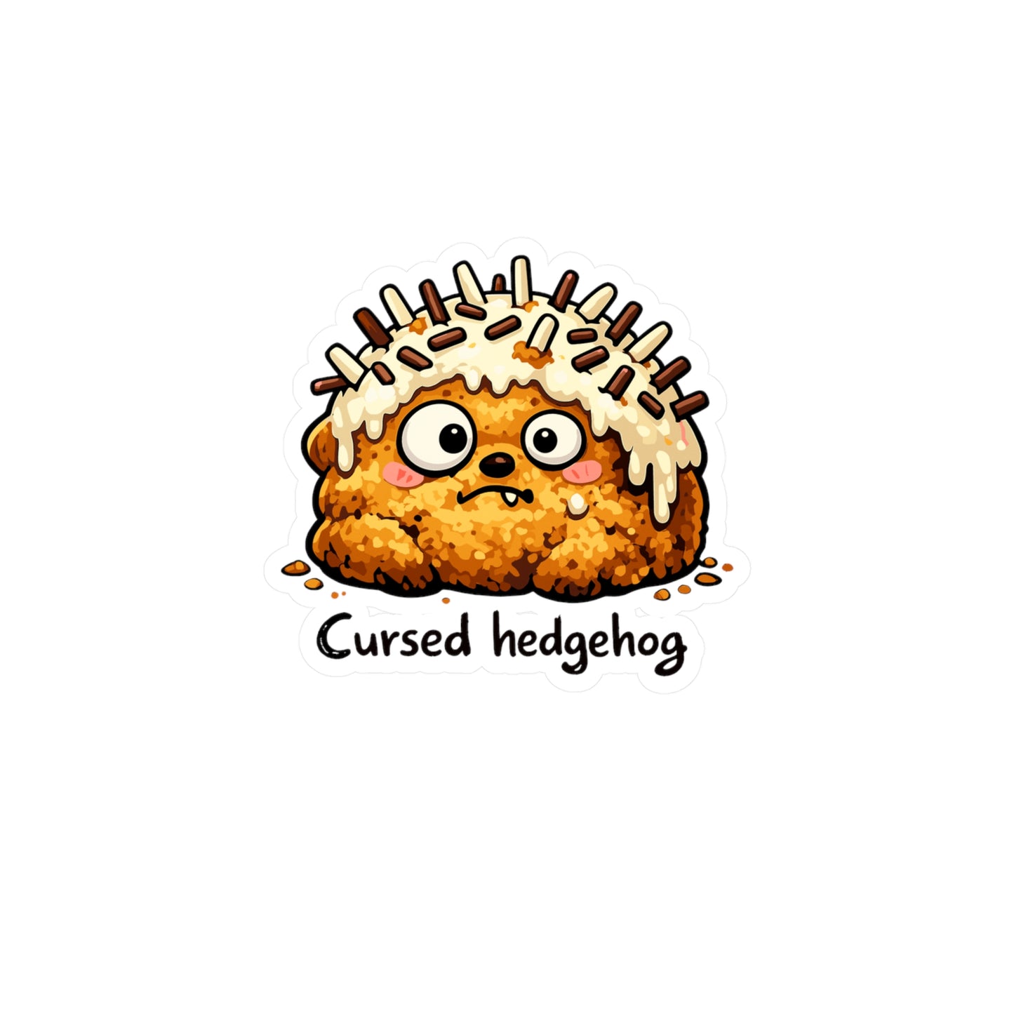 Baking Sticker Cursed Hedgehog Design Funny Sourdough Baker Humor Vinyl Waterproof Decals for Laptop Water Bottle