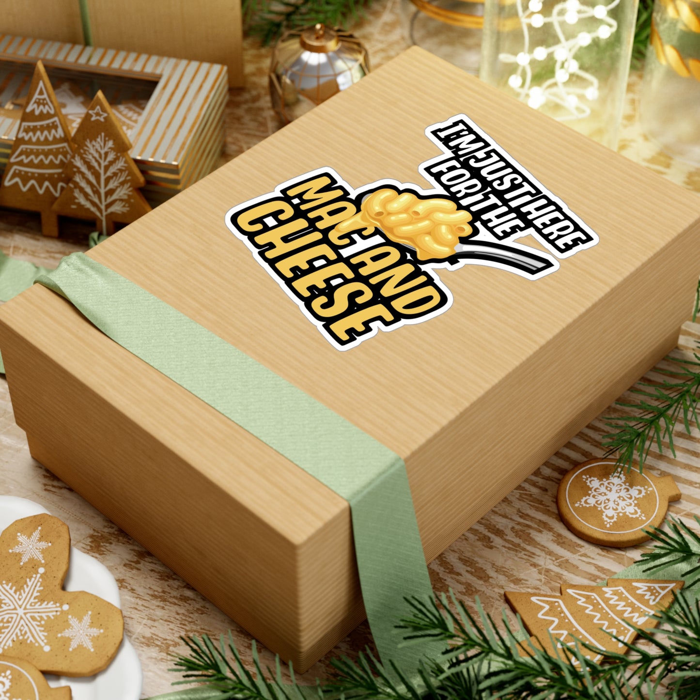 I'm Just Here For The Mac & Cheese - Macaroni Sticker for Laptop Sticker. Water Bottle Sticker, Vinyl Mac Decal - Macaroni Gift