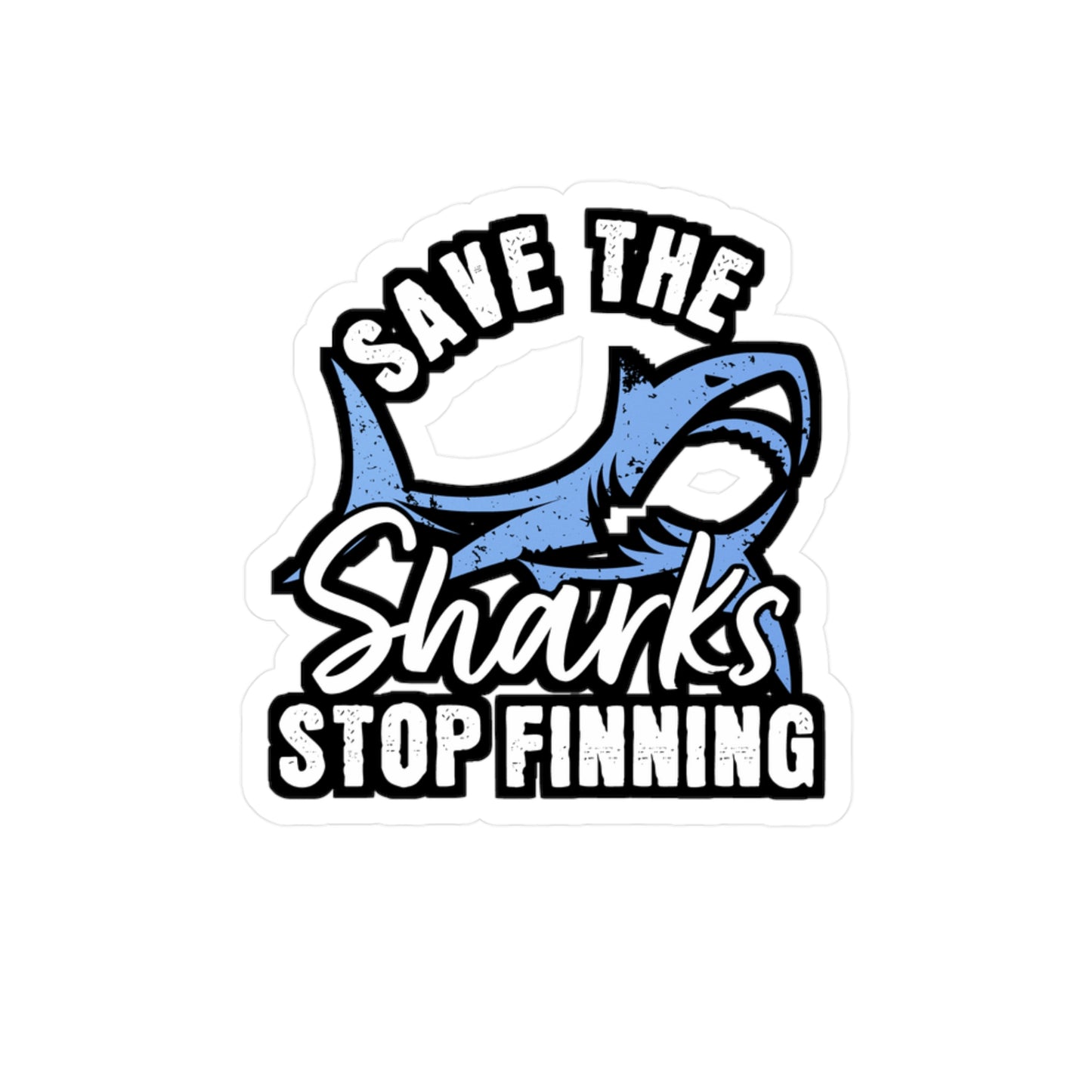Save The Sharks Stop Finning - Sharks Sticker for Laptop Sticker. Water Bottle Sticker, Vinyl Marine Decal - Sharks Gift