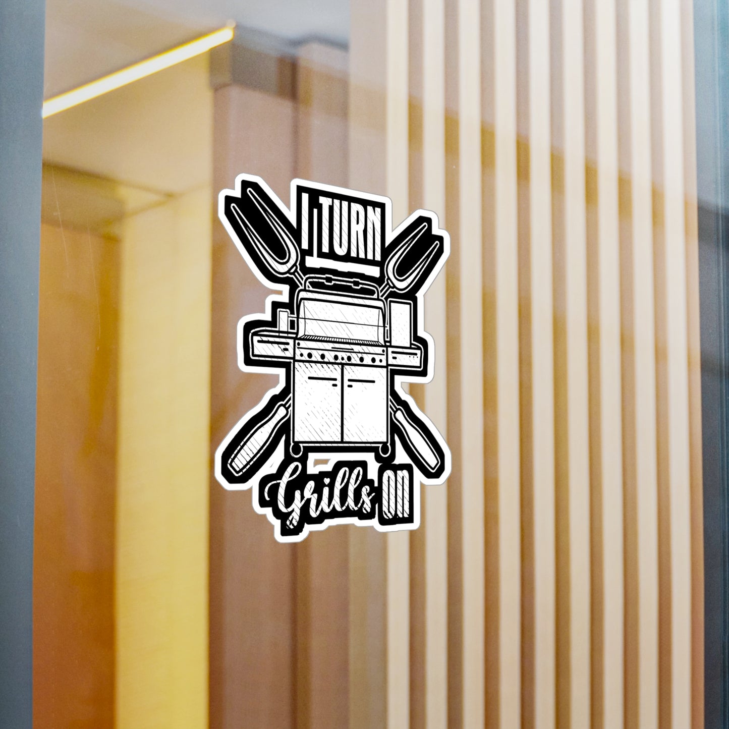 I Turn Grills On - Chef Sticker for Car Window Laptop Sticker. Water Bottle Sticker, Vinyl Culinary Decal, Cooking Sticker - Chef Gift