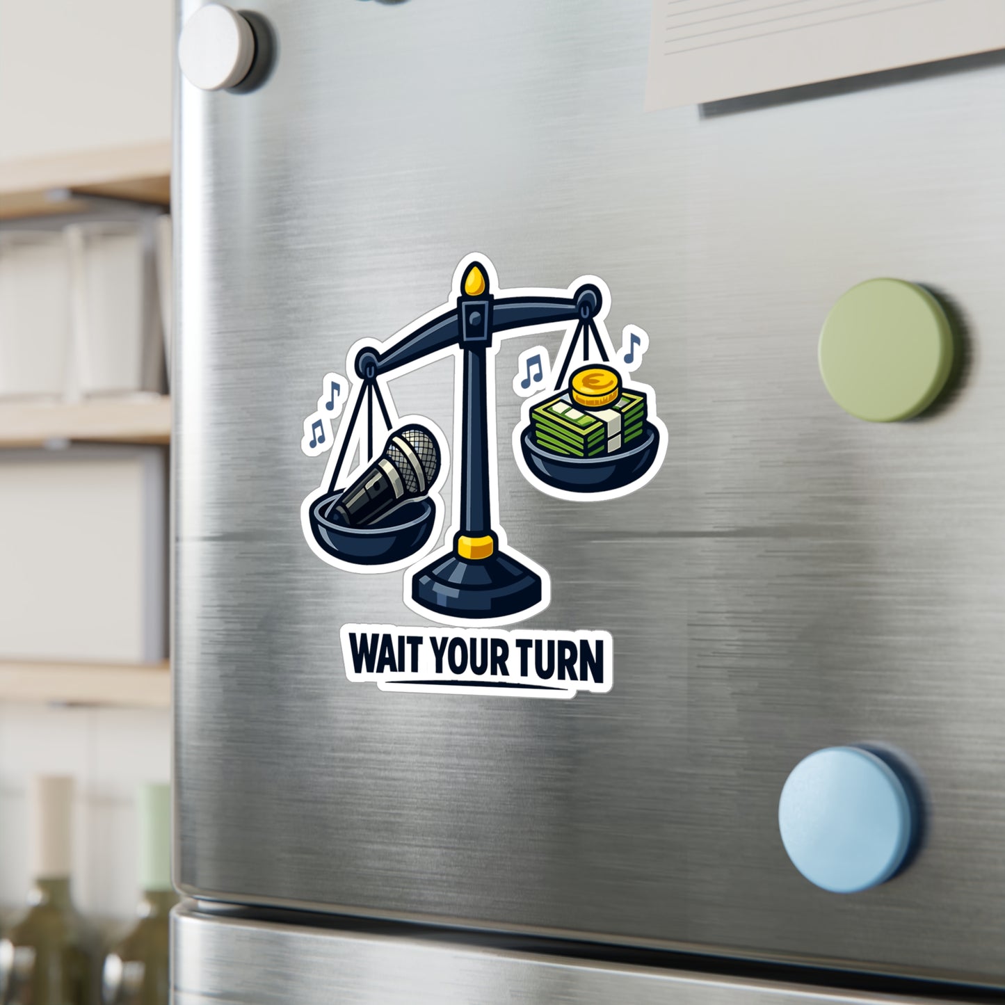 Karaoke Sticker "Wait Your Turn" Funny Music Beer Booze Vinyl Waterproof decals for Laptop Water Bottle