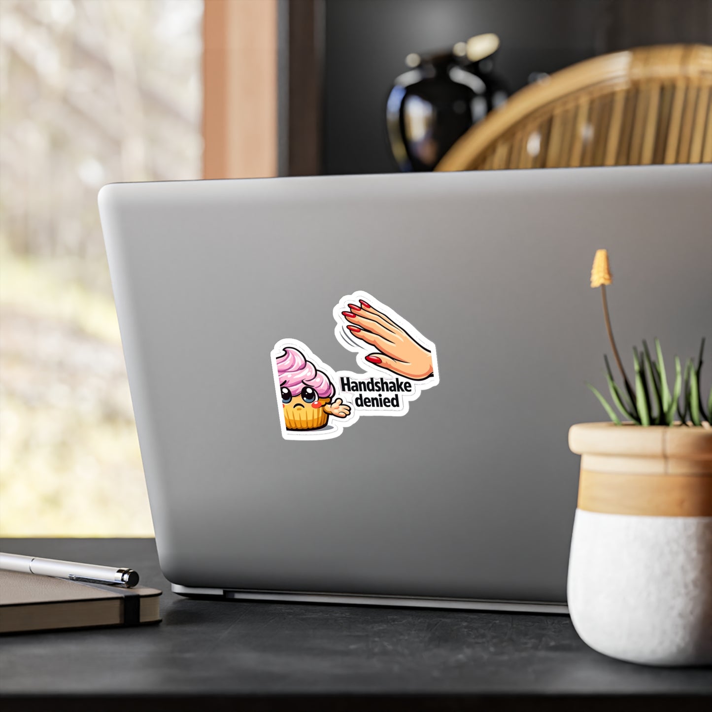 Baking Sticker "Handshake Denied" Funny Sourdough Baker Decals Waterproof Vinyl Laptop Water Bottle Sticker