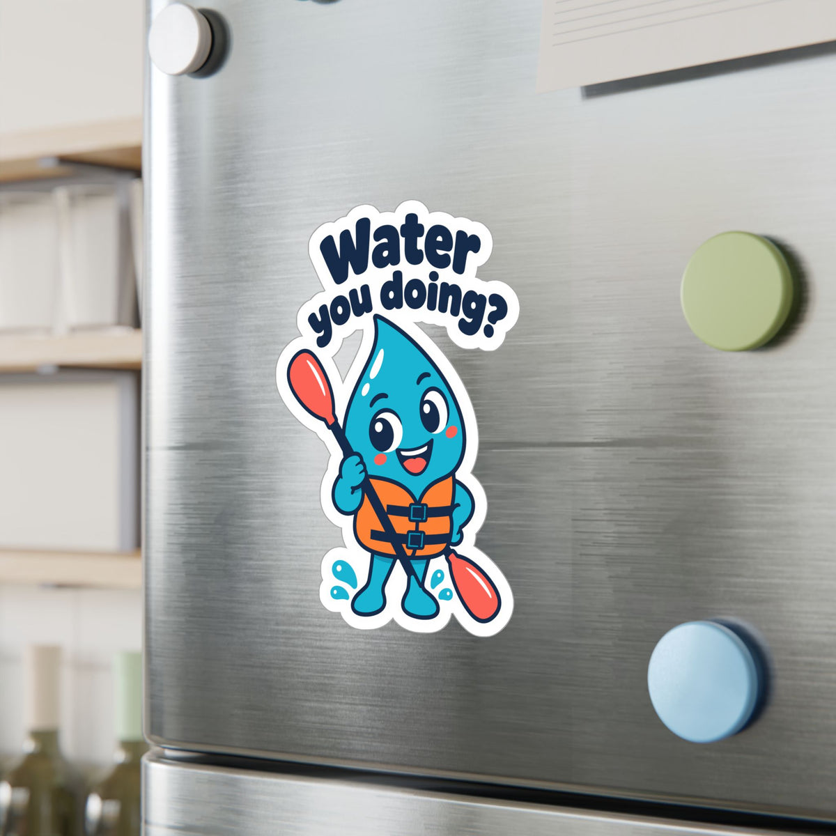 Kayak Sticker "Water you doing?" – Funny Kayaking and Rowing Decals for a Kayaker's Laptop or Water Bottle