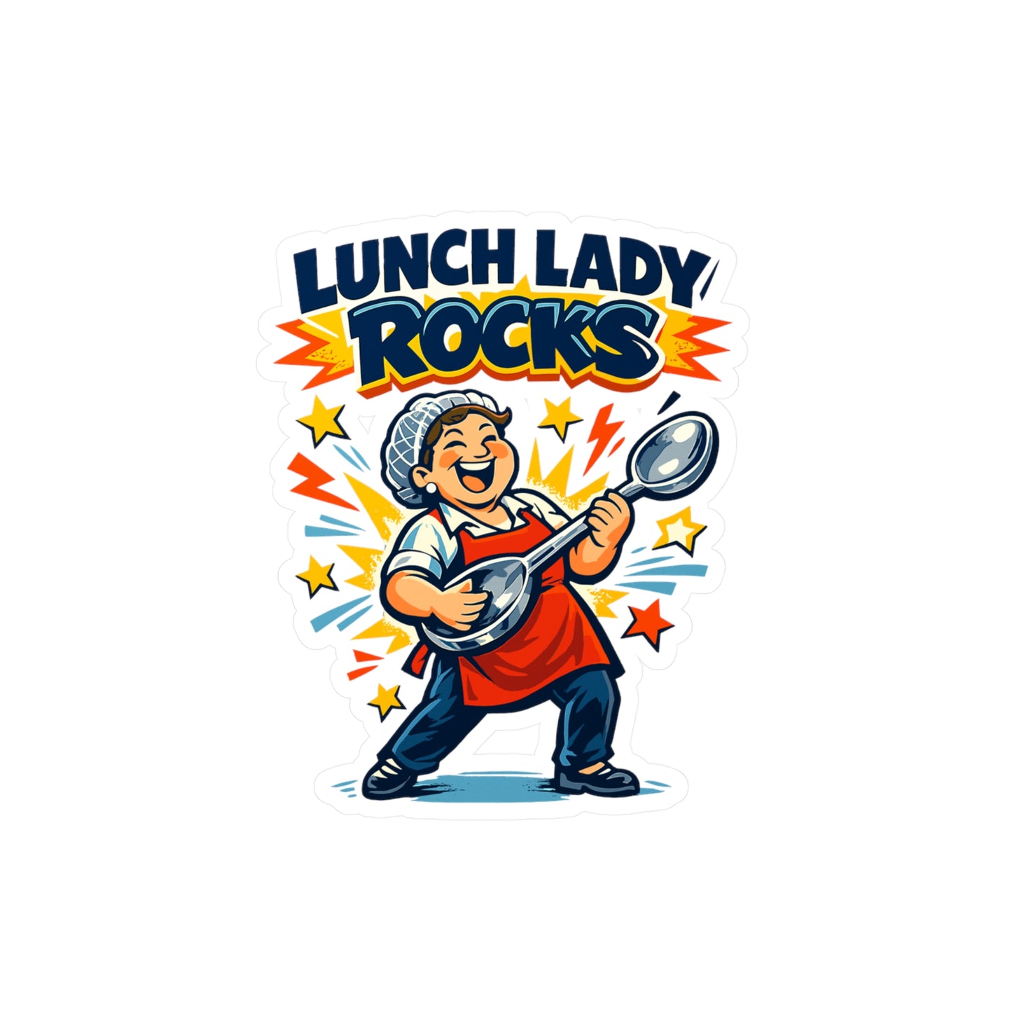 Lunch Lady Sticker Lunch Lady Rocks Cute School Canteen Vinyl Waterproof Decals for Laptop Water Bottle