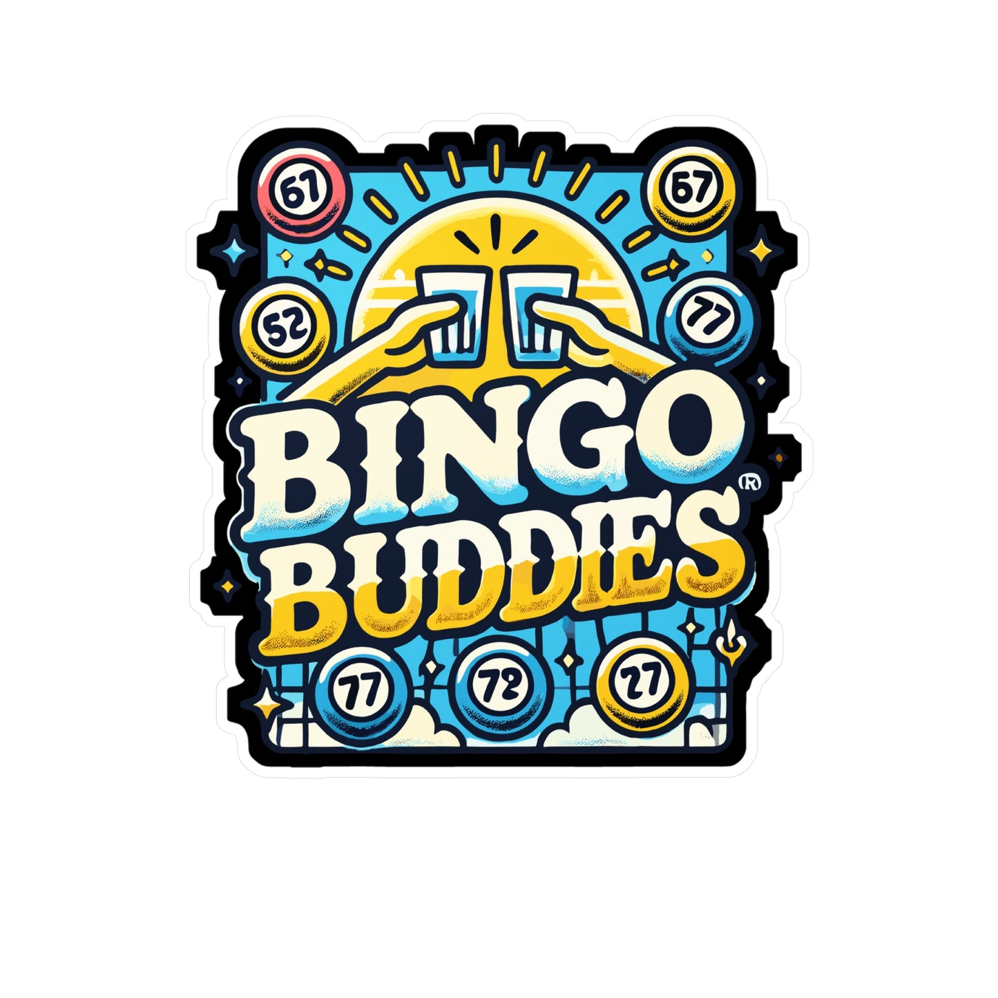 Bingo Buddies - Bingo Sticker for Car Window Laptop Sticker. Water Bottle Sticker, Vinyl Caller Decal, Balls Sticker - Bingo Gift