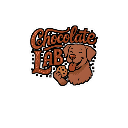 Chocolate Lab – Vinyl Sticker for Laptop or Water Bottle | Labrador Retriever Decal, Dog Lover Gift, Pet Accessories