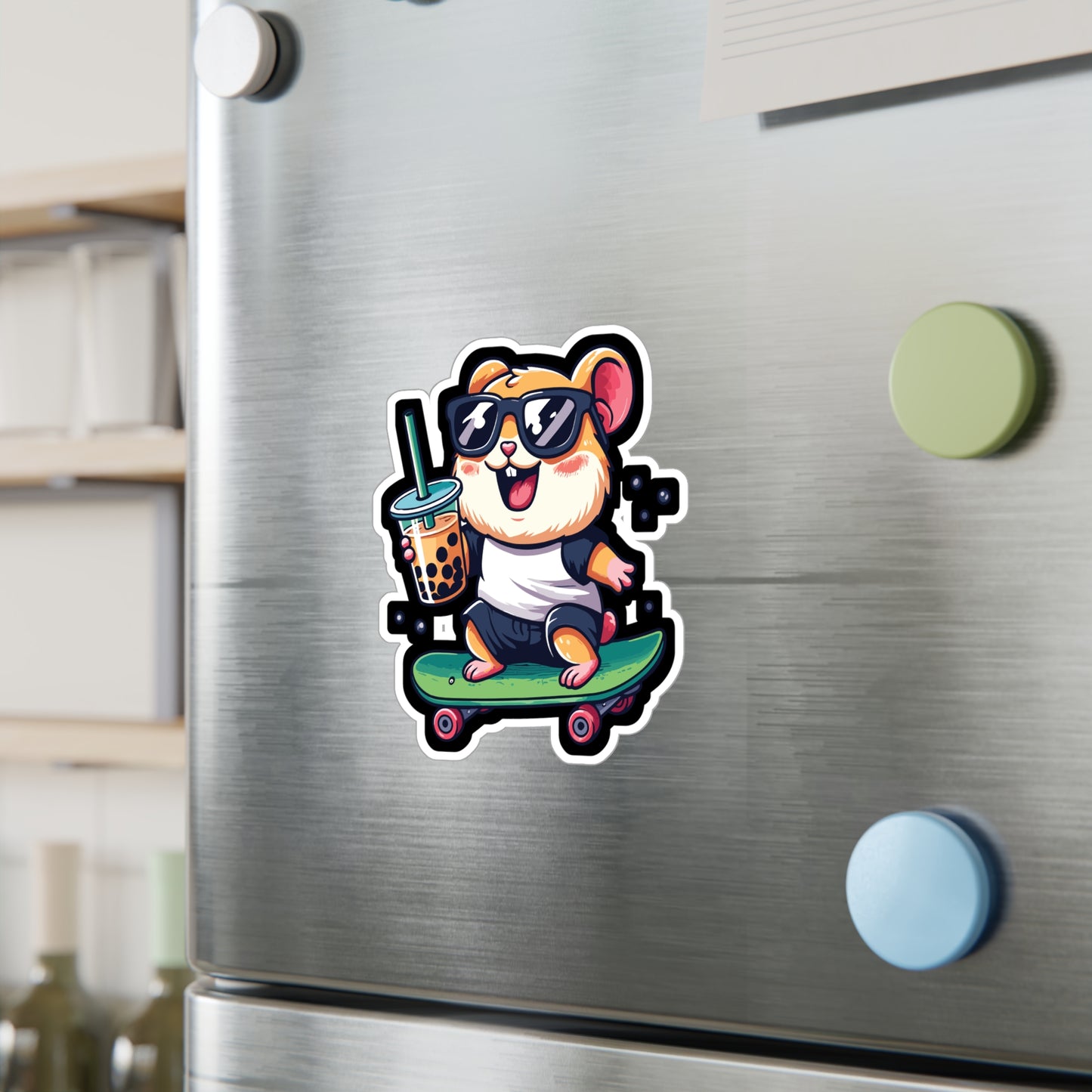 Skateboard Hamster - Hamster Sticker for Car Laptop Sticker. Water Bottle Sticker, Vinyl Skateboard Decal - Hamster Gift