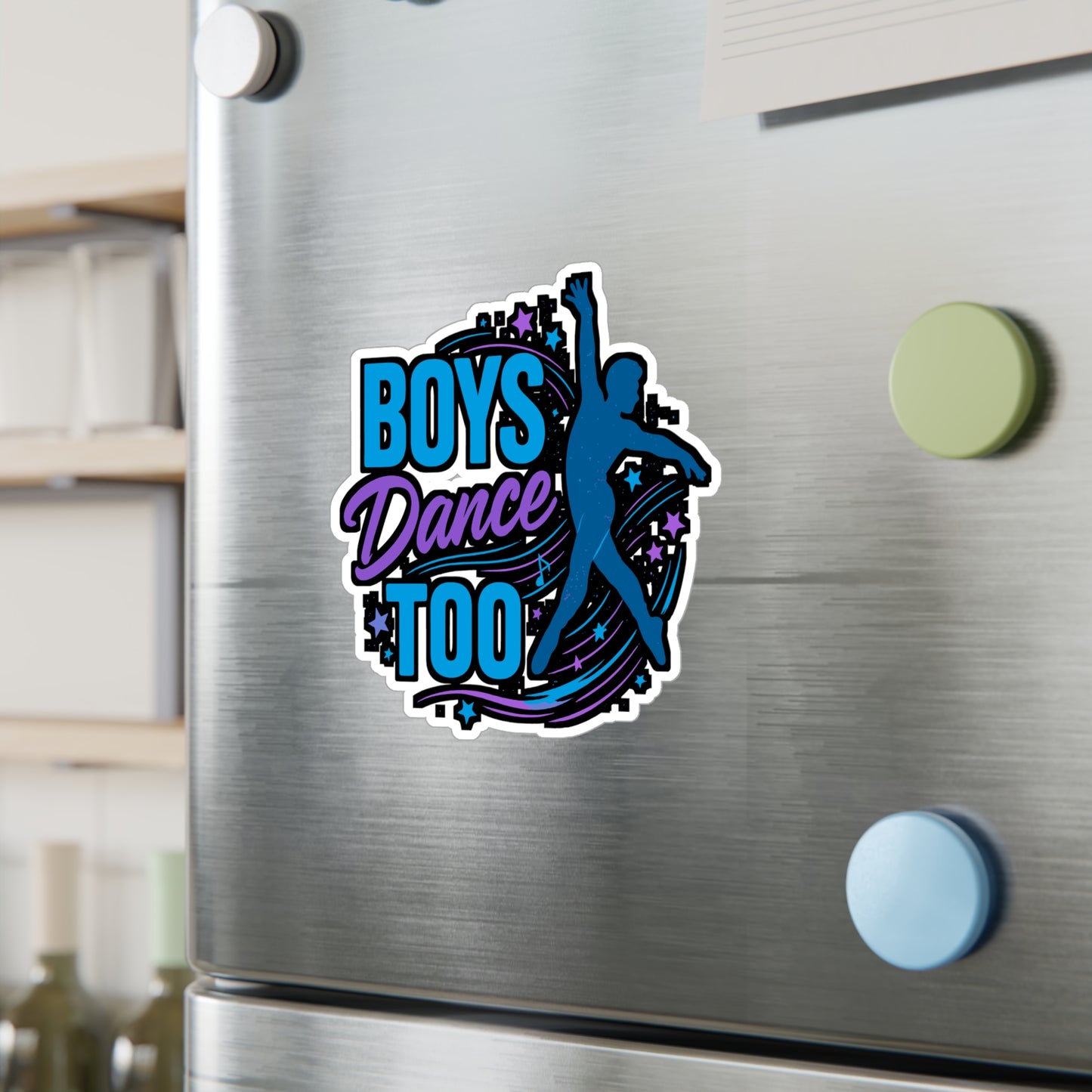 Boys Dance Too - Dancing Sticker for Laptops, Water Bottles - Gift for Boys, Dance Lovers, Dancers