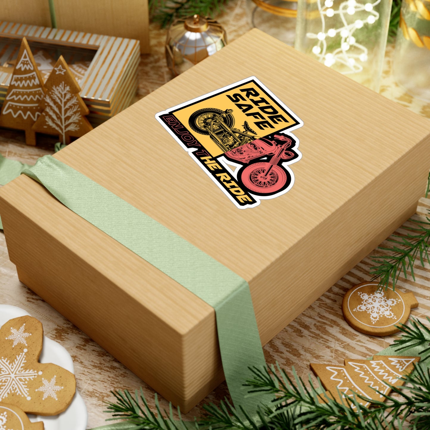 Ride safe enjoy the ride - Motorcycle Sticker for Laptop Sticker. Water Bottle Sticker, Vinyl Biker Decal - Motorcycle Gift