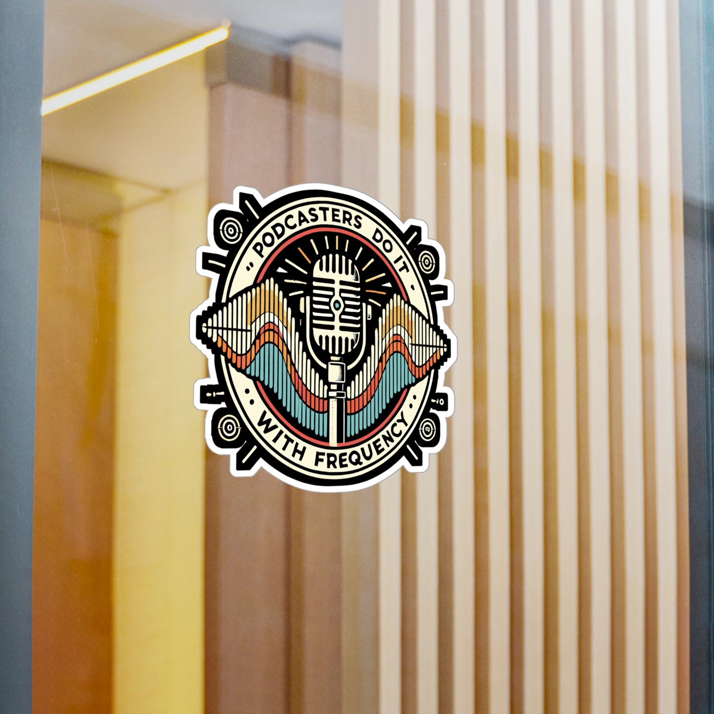 Podcasters Do It With Frequency - Podcast Sticker for Laptop Sticker. Water Bottle Sticker, Vinyl Frequency Decal - Podcast Gift