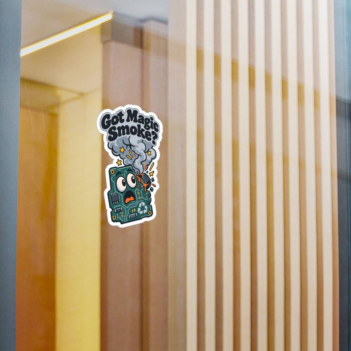 Upcycling Sticker Got Magic Smoke – Art Decals for Laptop and Water Bottle, Celebrating Recycling and Sustainability