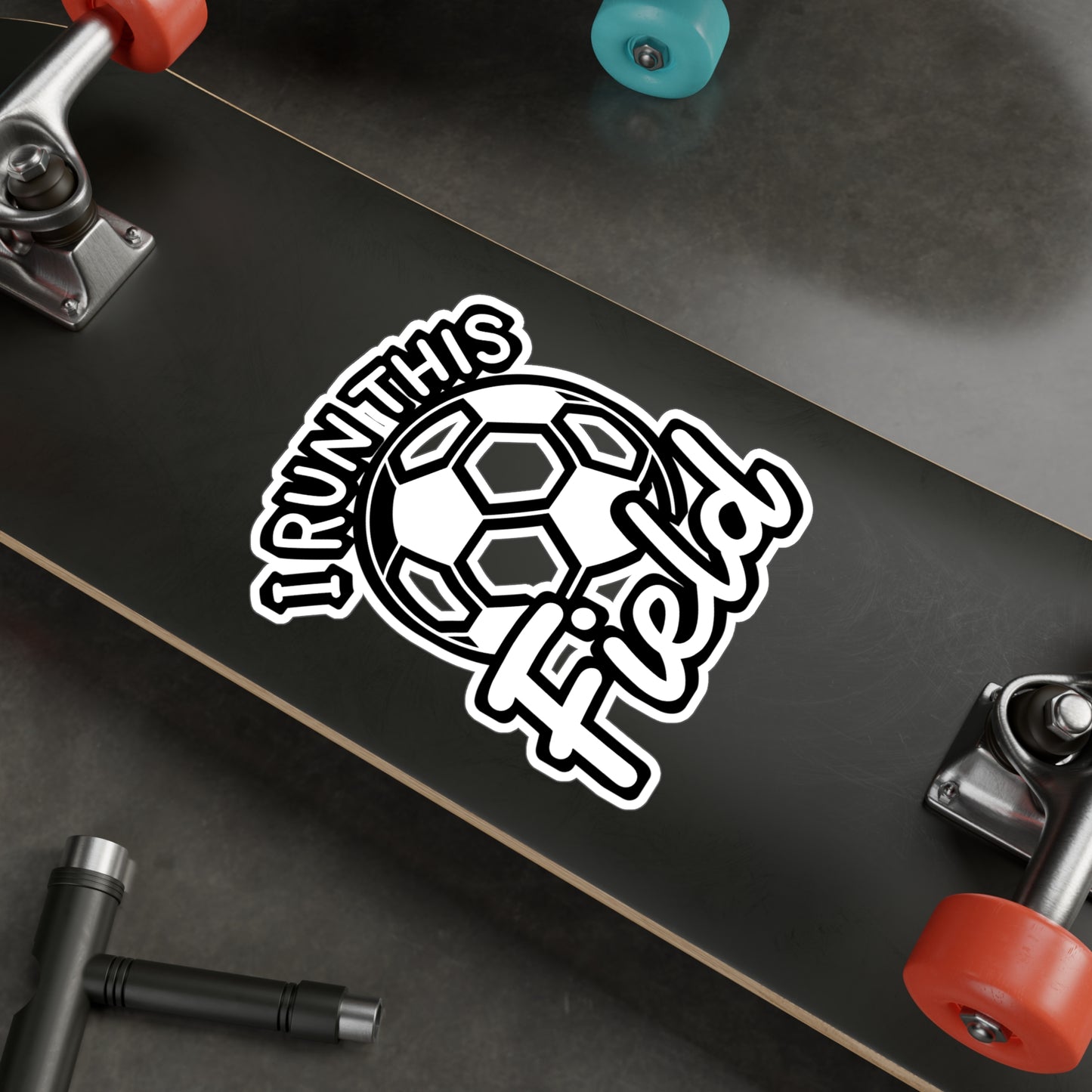 I Run This Field - Soccer Sticker for Car Window Laptop Sticker. Water Bottle Sticker, Vinyl Defender Decal, Goal Sticker - Soccer Gift
