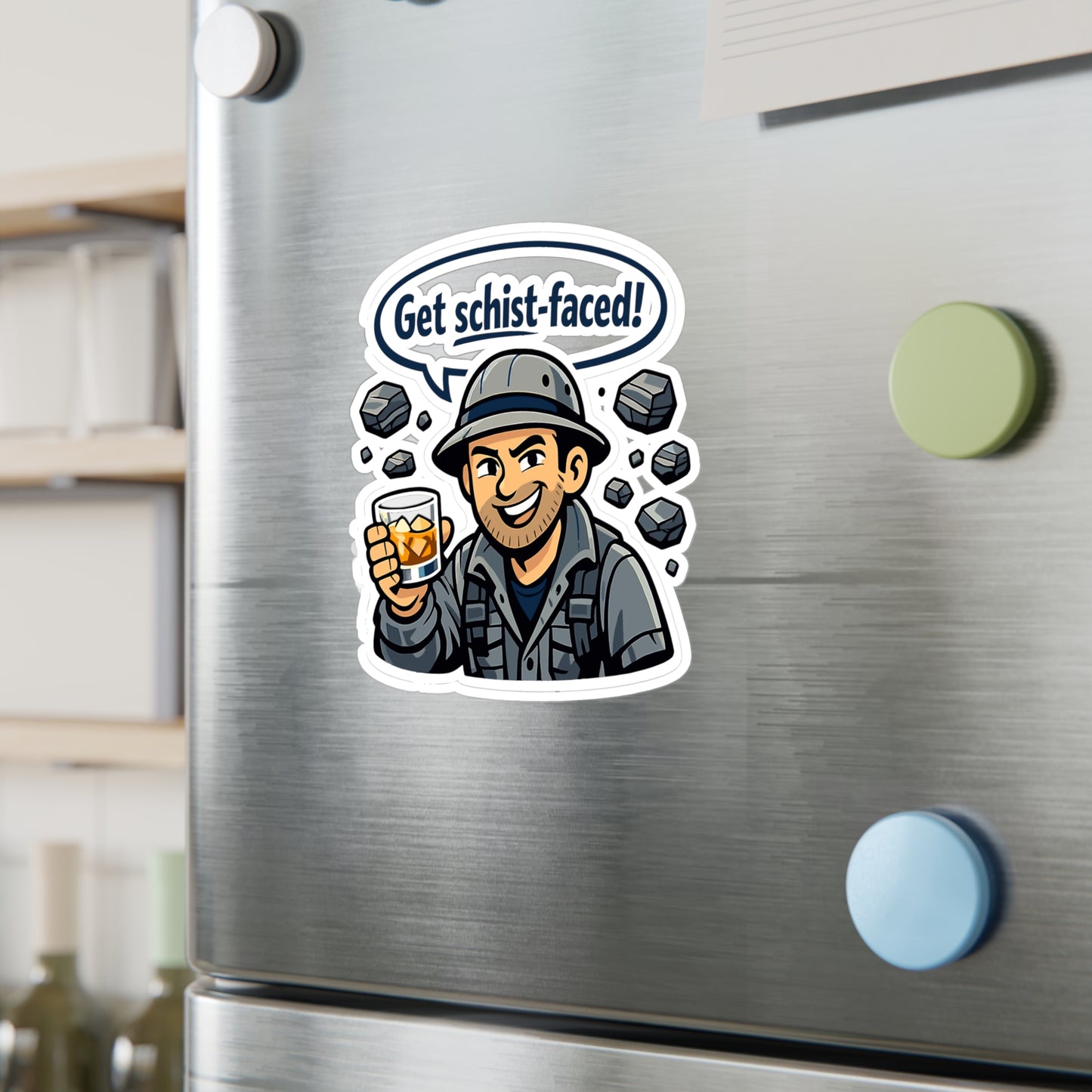 Geologie Sticker Get schist-faced! Funny Geology sticker Decals, Rocks Minerals Tectonics Vinyl Waterproof for Laptop Water Bottle