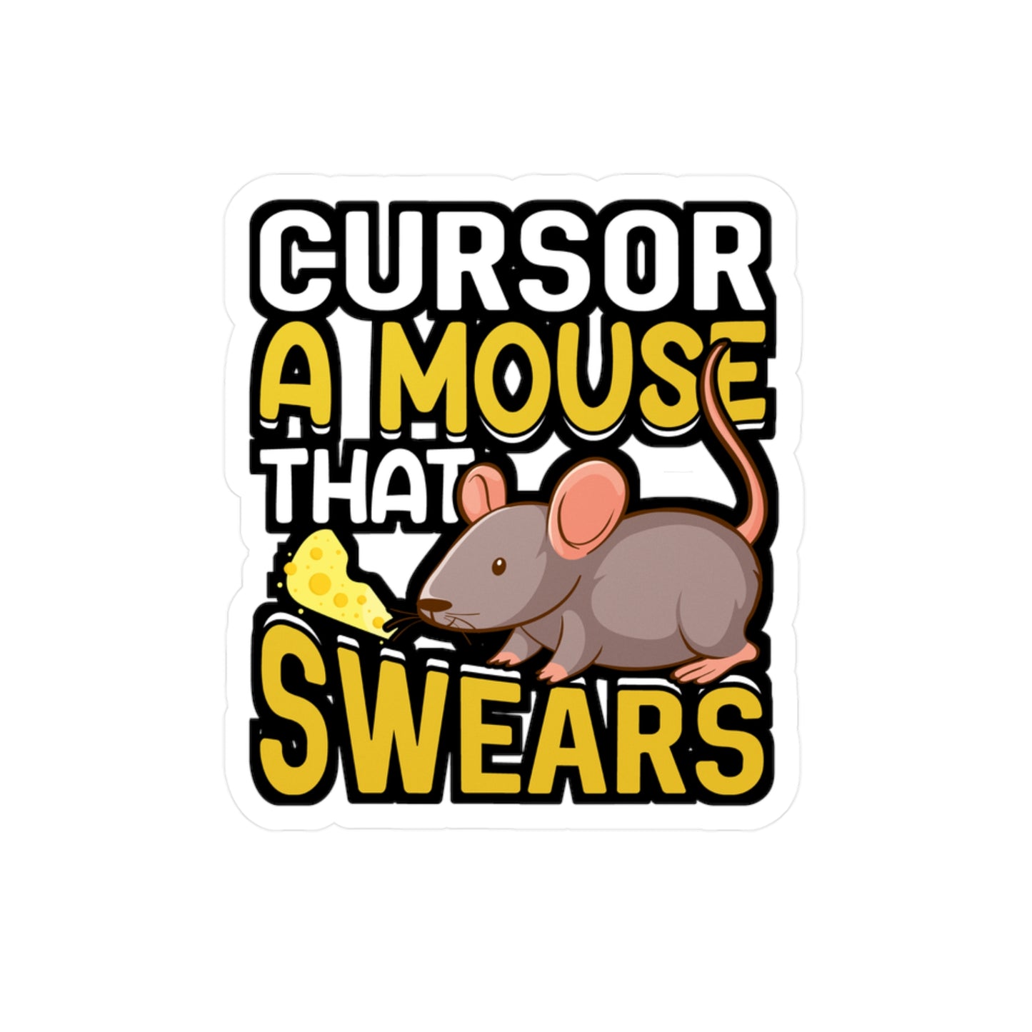 Cursor A Mouse That Swears - Rat Sticker for Car Window Laptop Sticker. Water Bottle Sticker, Vinyl Rats Decal, Pet Sticker - Rat Gift