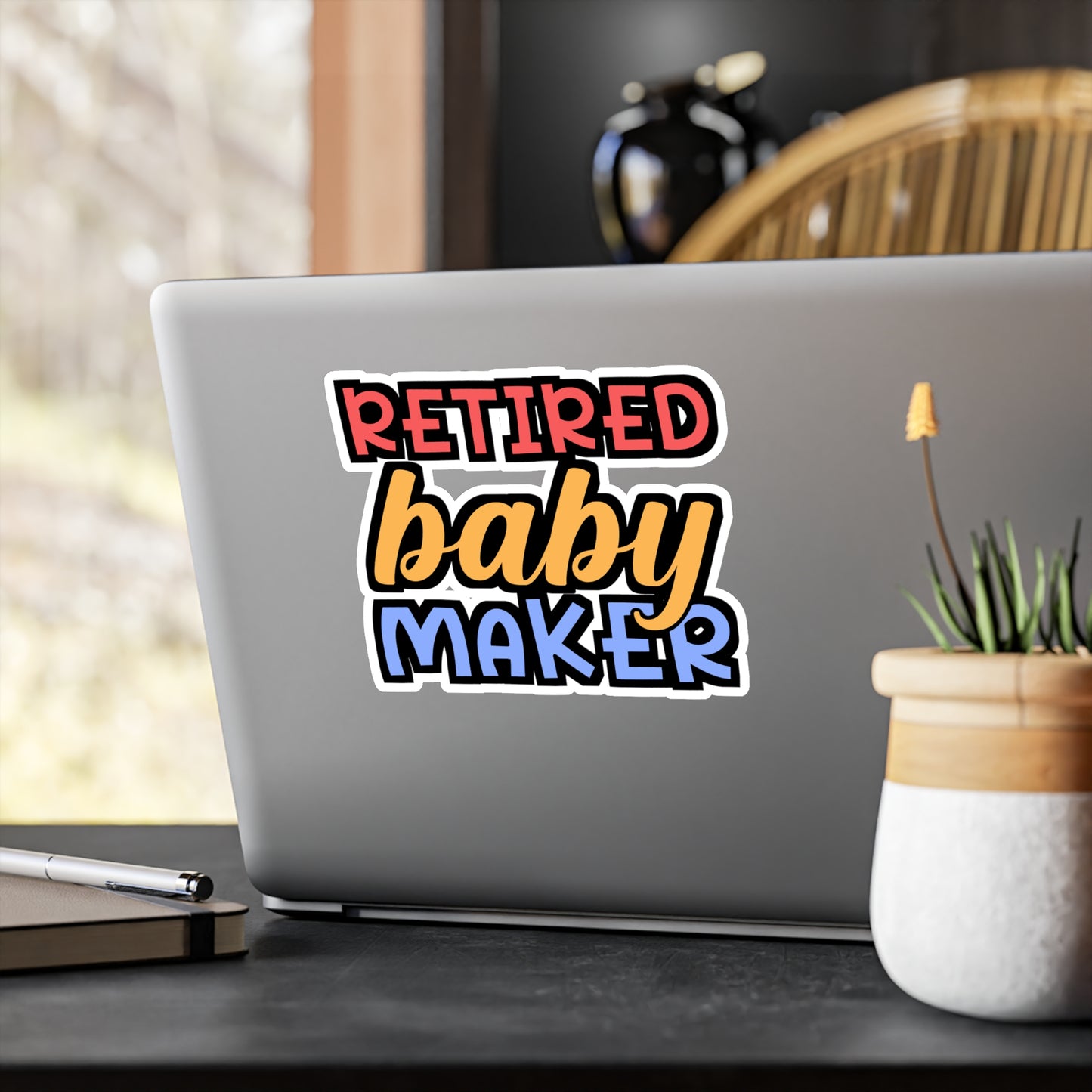 Retired Baby Maker | Vasectomy Sticker | Childproofing Decals | Parenthood Laptop Sticker | Vasectomy Gift | Childproofing Gift