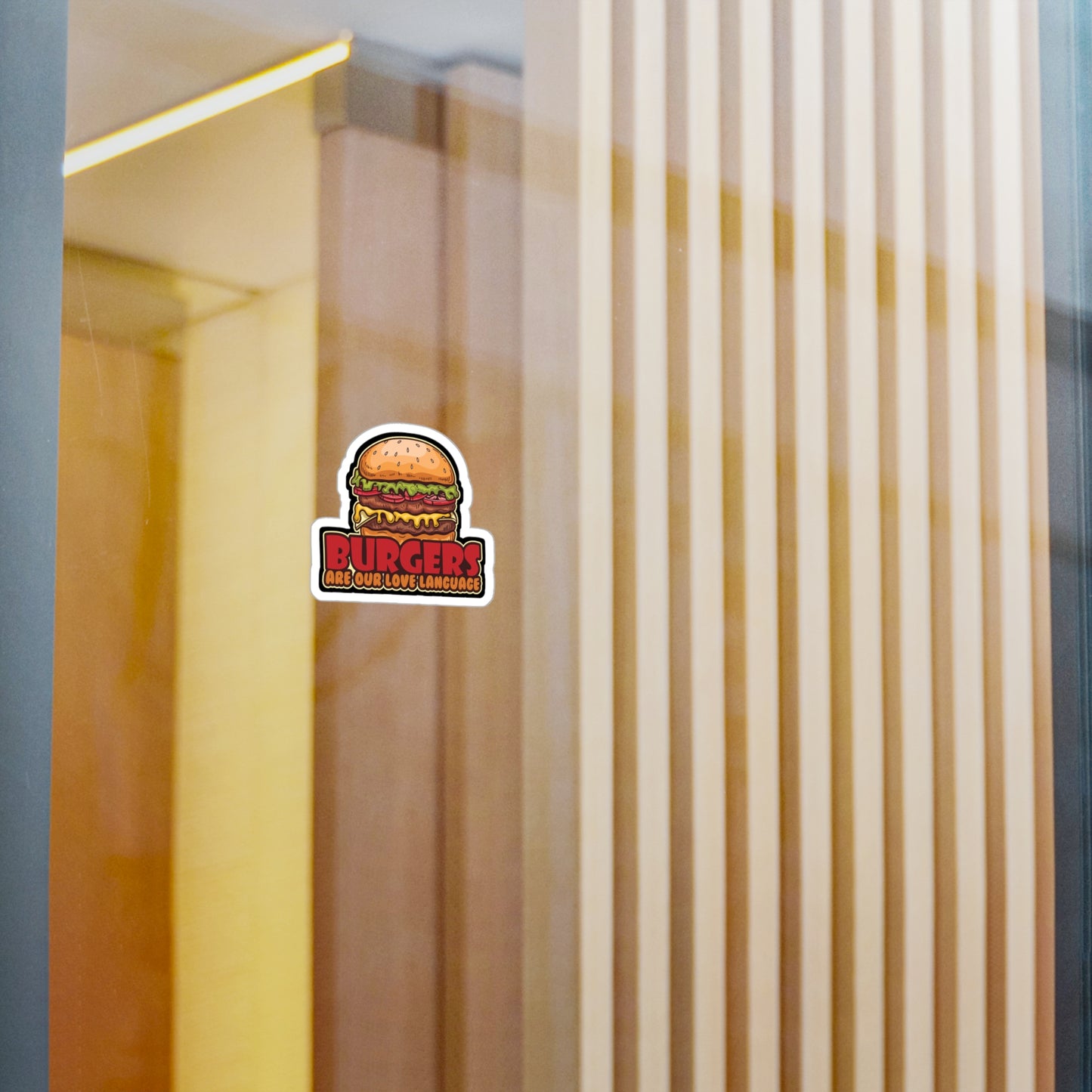 Burgers Are Our Love Language - Fastfood Sticker for Laptop Sticker. Water Bottle Sticker, Vinyl Fast food Decal - Fastfood Gift