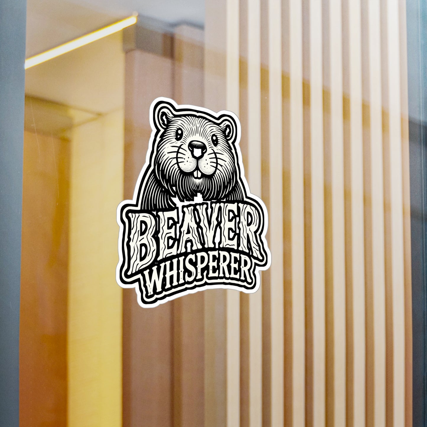 Beaver Whisperer – Vinyl Sticker for Car Window, Laptop, Water Bottle | Furry Beaver Animal Decal, Funny Gift for Beaver Lovers