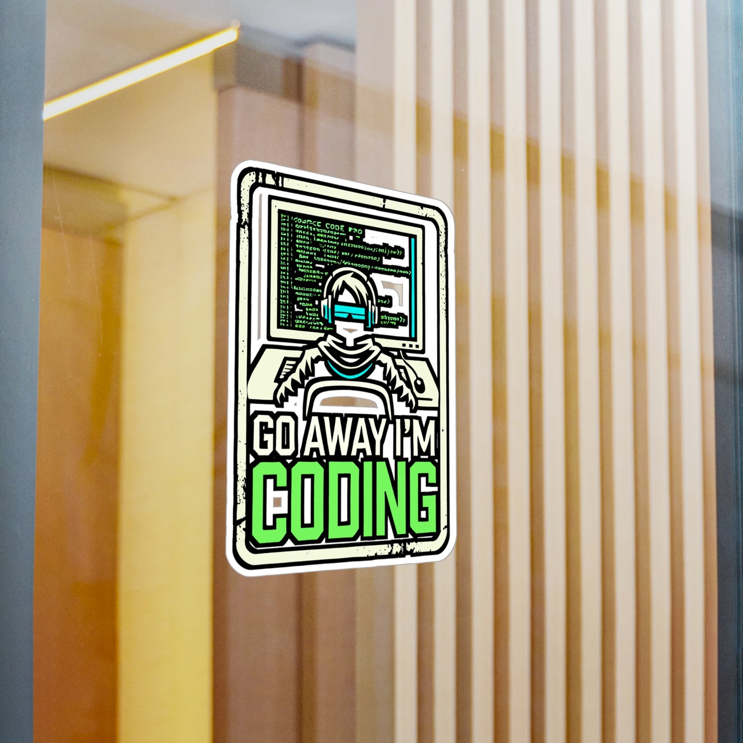 Go Away I'm Coding – Vinyl Sticker for Laptop or Water Bottle | Funny Programmer Gift, Developer Decal, Coding Enthusiast Gift