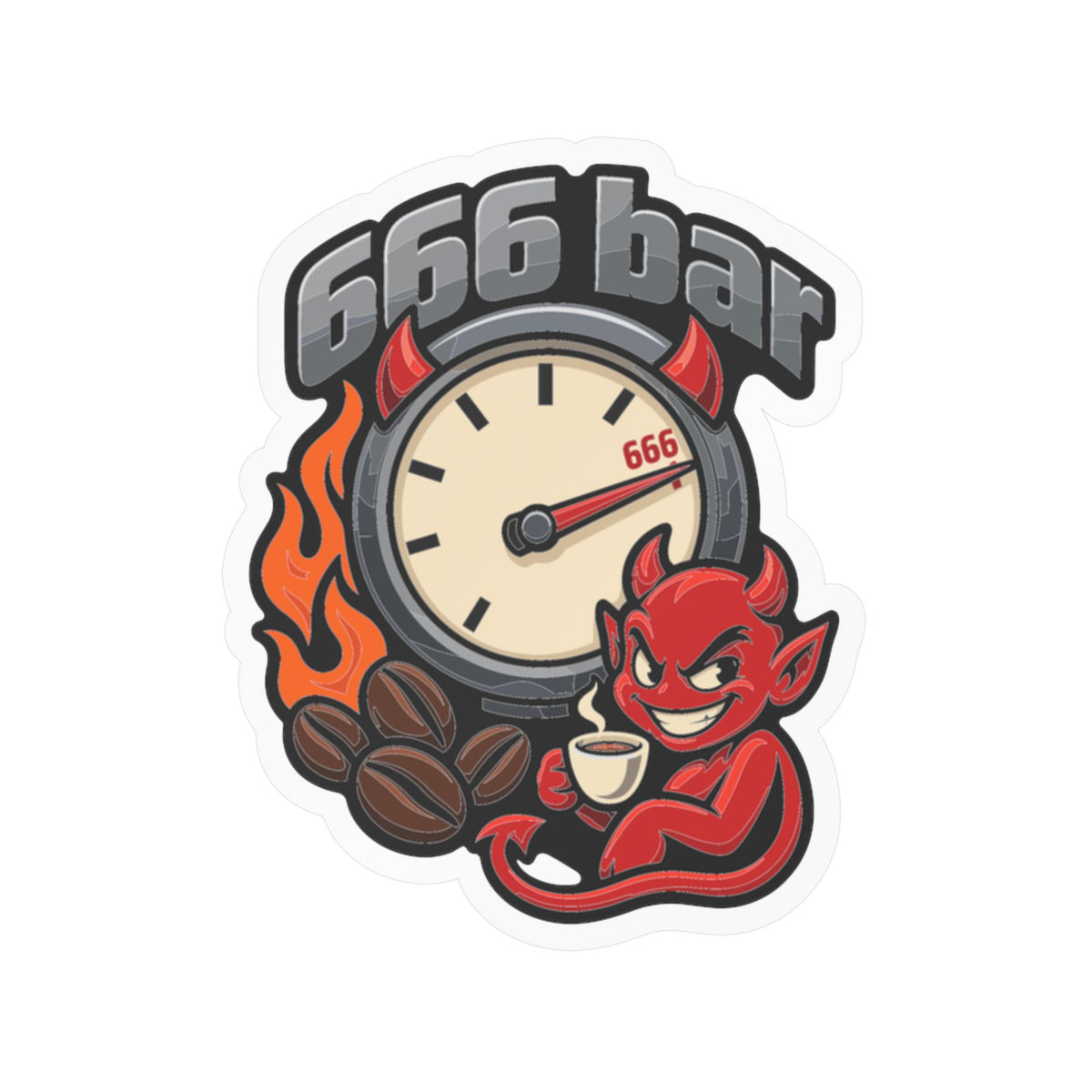 Espresso Sticker 666 bar - Coffee Decals for Grinder and Digital Scale