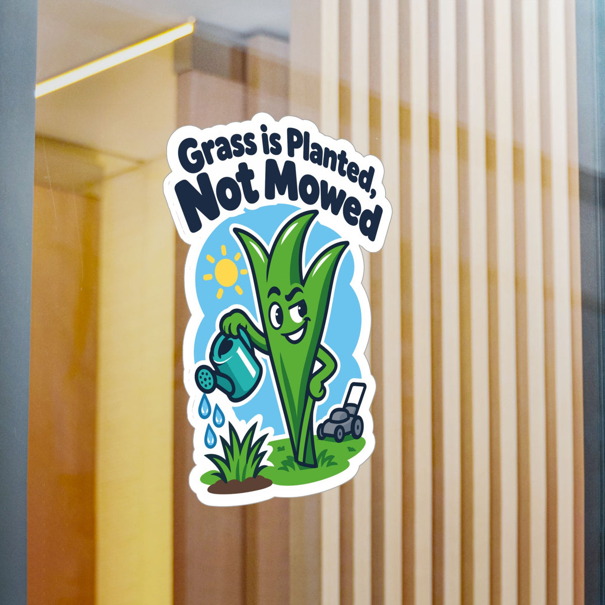 Plants Sticker - Grass is Planted, Not Mowed - Nature-Inspired Dandelion decals for Laptop or Water Bottle, Friendship Gift