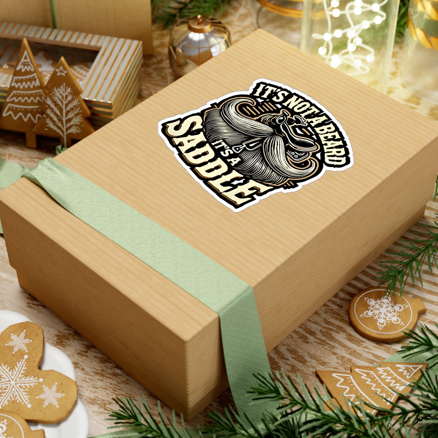 It's Not A Beard It's A Saddle - Beard Sticker for Laptop Sticker. Water Bottle Sticker, Vinyl Bearded Decal - Beard Gift