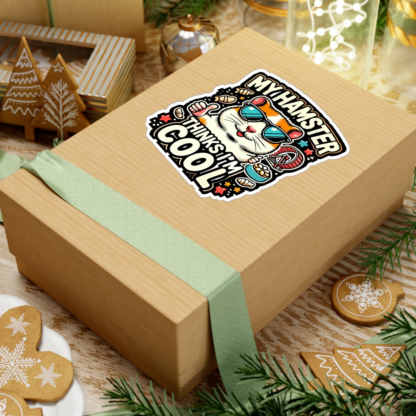 My Hamster Thinks I'm Cool - Hamster Sticker for Laptop Sticker. Water Bottle Sticker, Vinyl Pet Decal - Hamster Gift