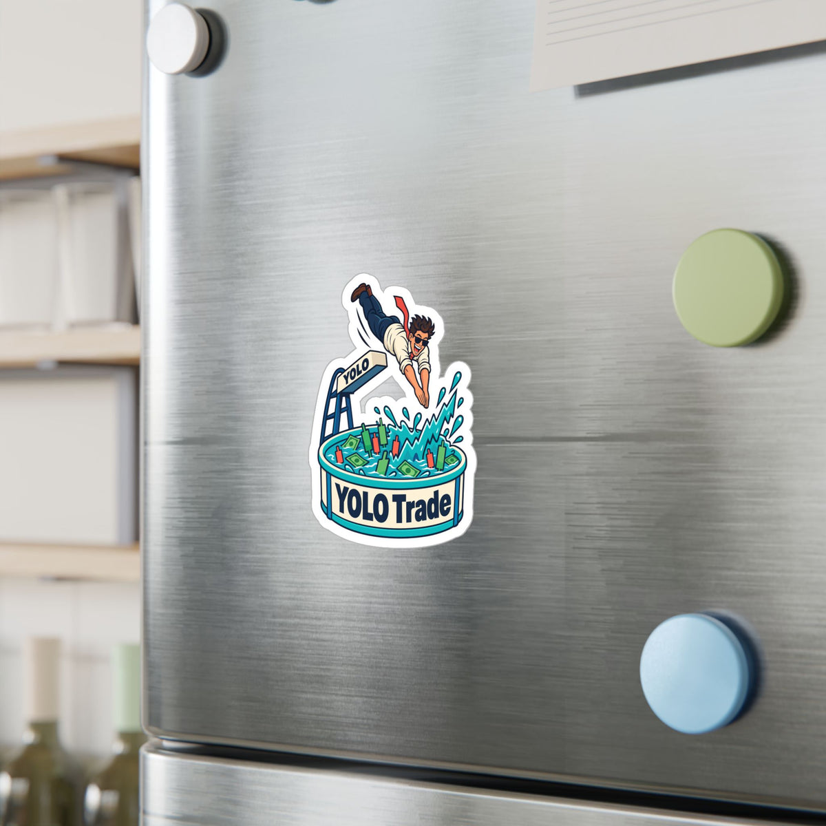 Day Trading Sticker - YOLO Trade Design for the Stock Market and Forex Trader, Laptop and Water Bottle Decals