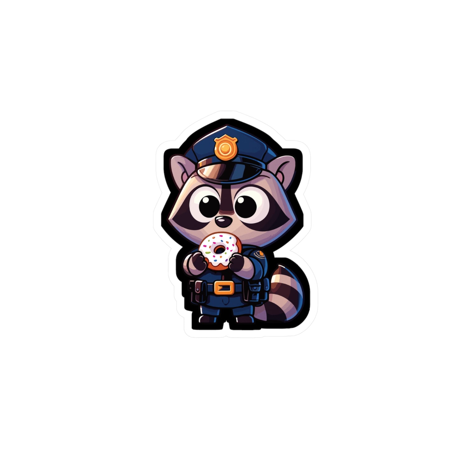 Police Raccoon - Police Sticker for Car Window Laptop Sticker. Water Bottle Sticker, Vinyl Donut Decal, Resist Sticker - Police Gift