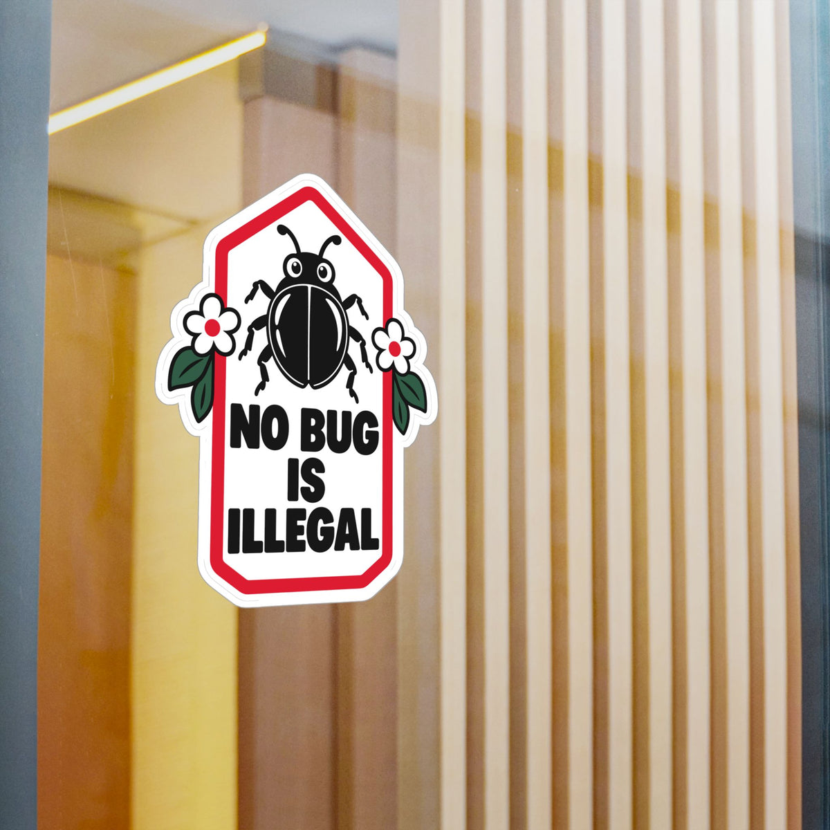 Plants Sticker No Bug Is Illegal – Nature-Inspired Dandelion Design with a Friendship Message, Decals for Laptop and Water Bottle