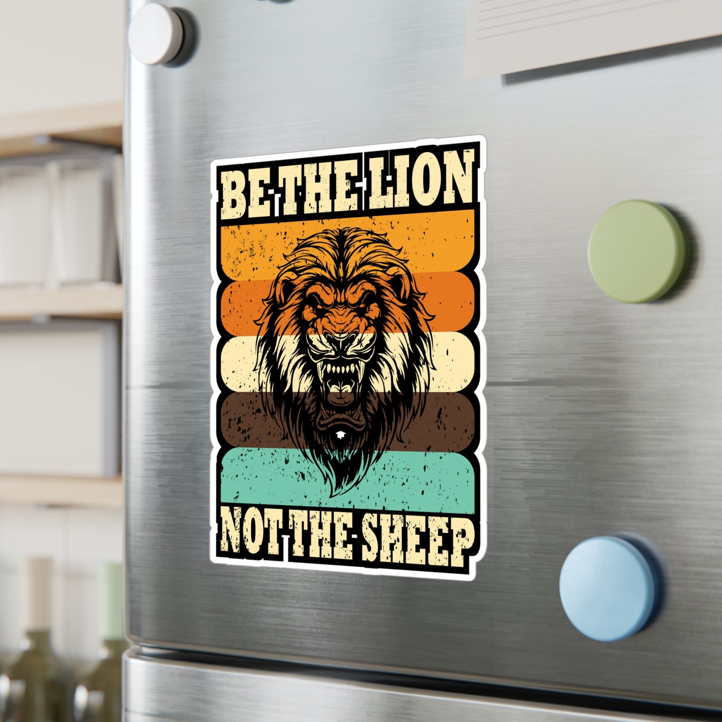 Be The Lion Not Sheep - Motivation Sticker for Laptop Sticker. Water Bottle Sticker, Vinyl Inspiration Decal - Motivation Gift