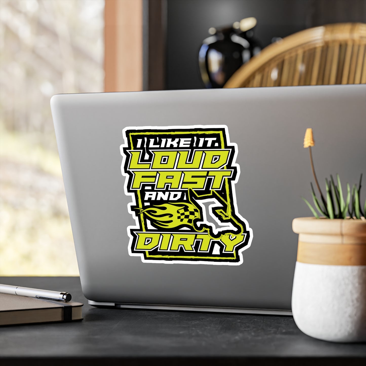 I Like It Loud Fast And Dirty - Dirt-track Sticker for Laptop Sticker. Water Bottle Sticker, Vinyl Dust Decal - Dirt-track Gift