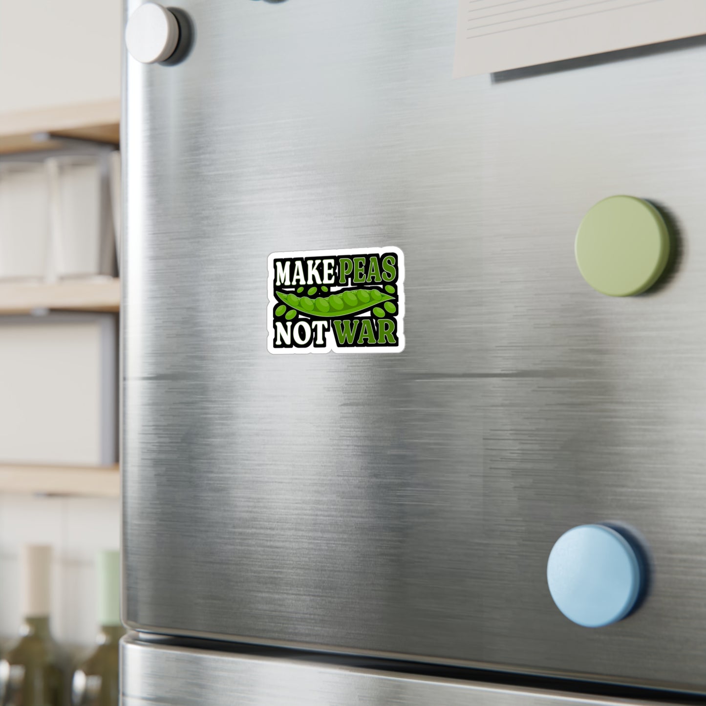 Make peas, not war - Plant-based Sticker for Laptop Sticker. Water Bottle Sticker, Vinyl Vegan Decal - Plant-based Gift