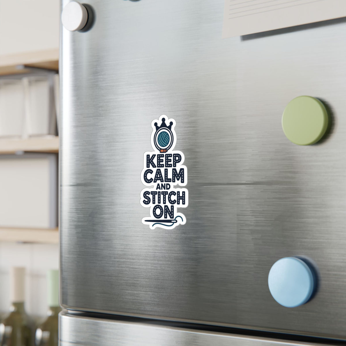 Embroidery Sticker - Keep Calm And Stitch On - Needlework Decals for Crafting and Stitching Fans, Laptop or Water Bottle