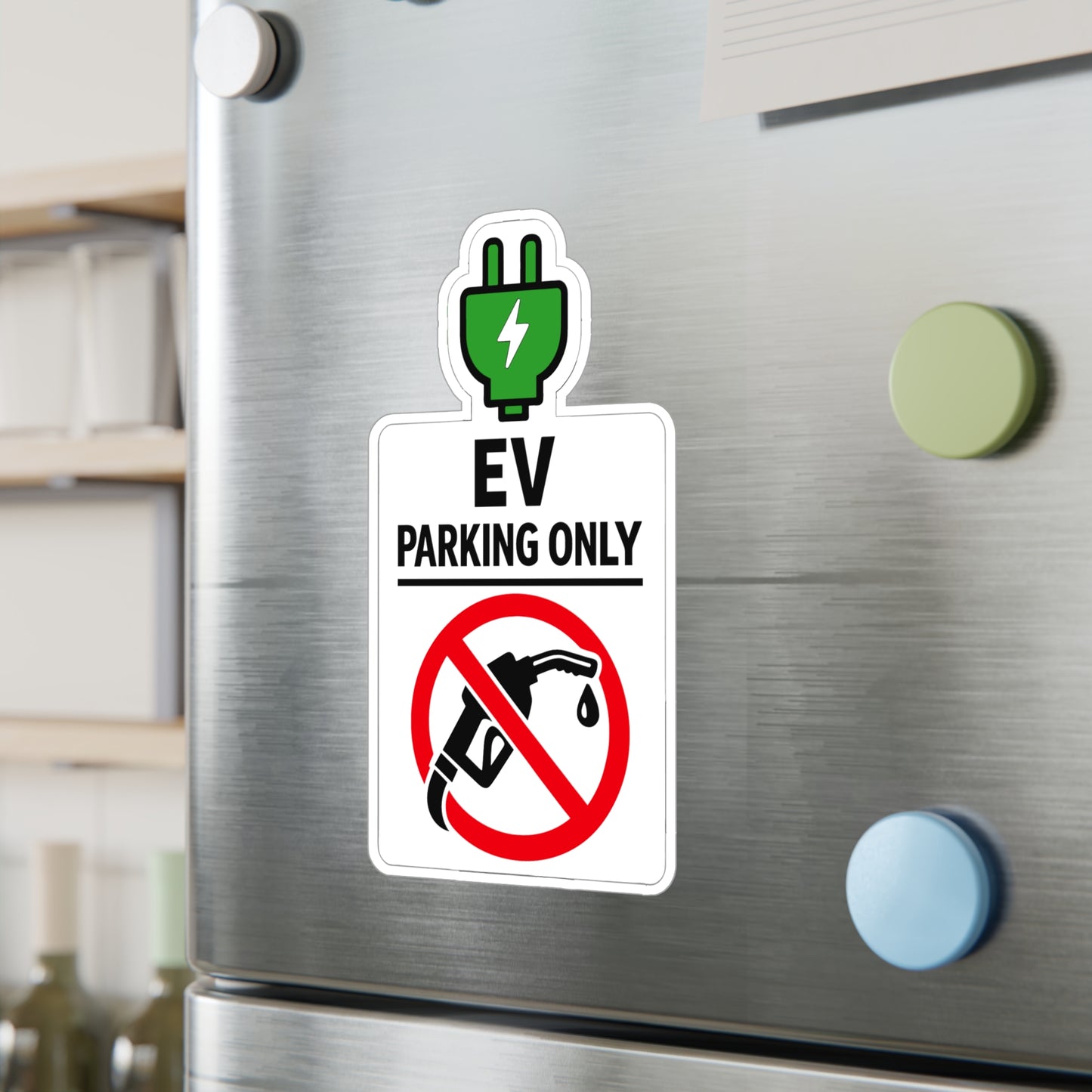 Electric Car Sticker EV Parking Only Decals, Waterproof Vinyl for Laptop Water Bottle, Electric Vehicle Rechargeable Battery Design