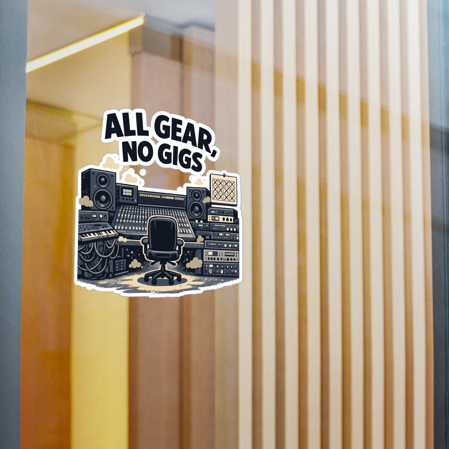 Audio Engineer Sticker All Gear, No Gigs Vinyl Waterproof decals for Laptop Water Bottle Sound Engineer Audio Technician Monitor